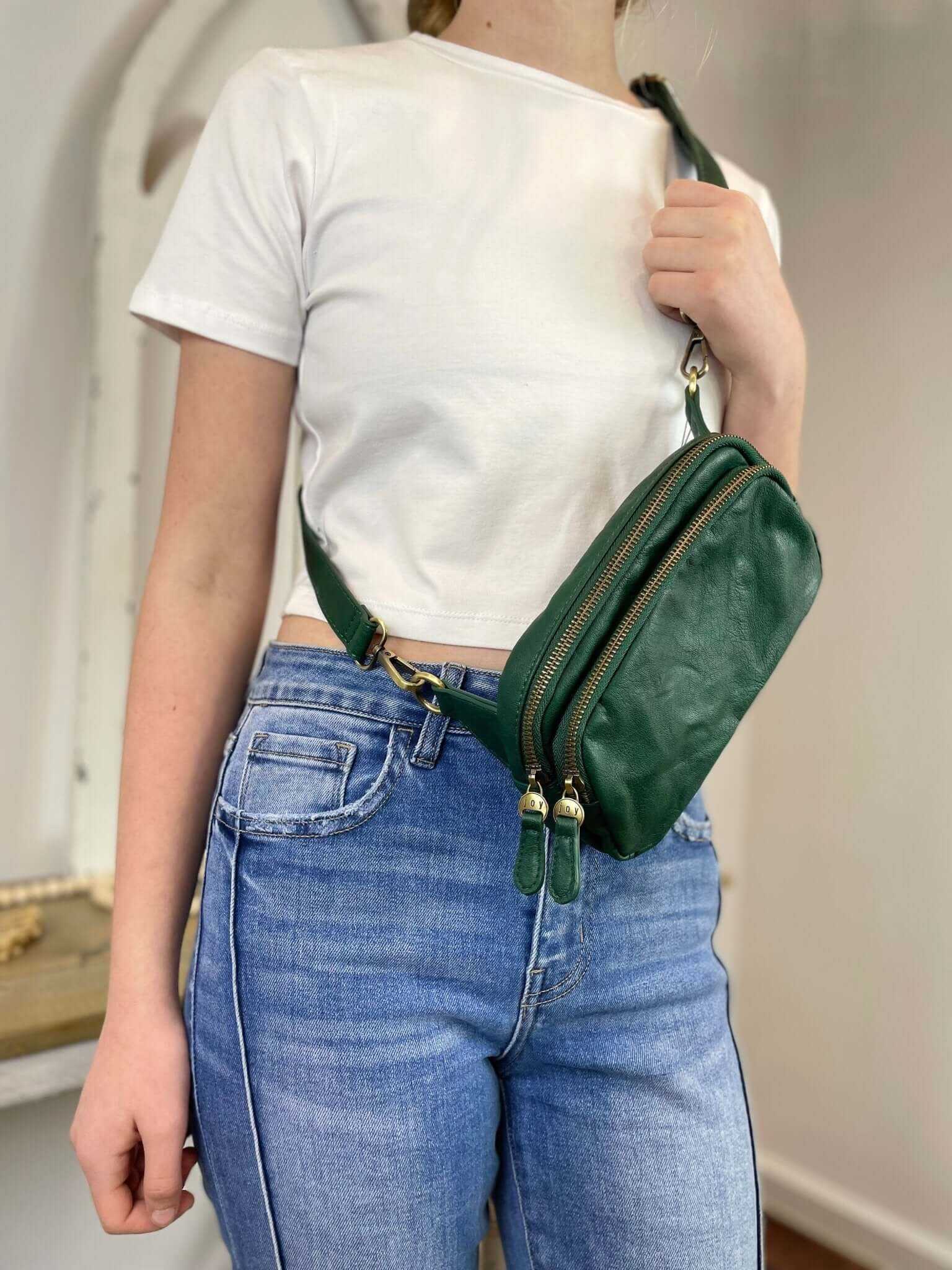 Kylie Double Zip Sling Belt Bag
