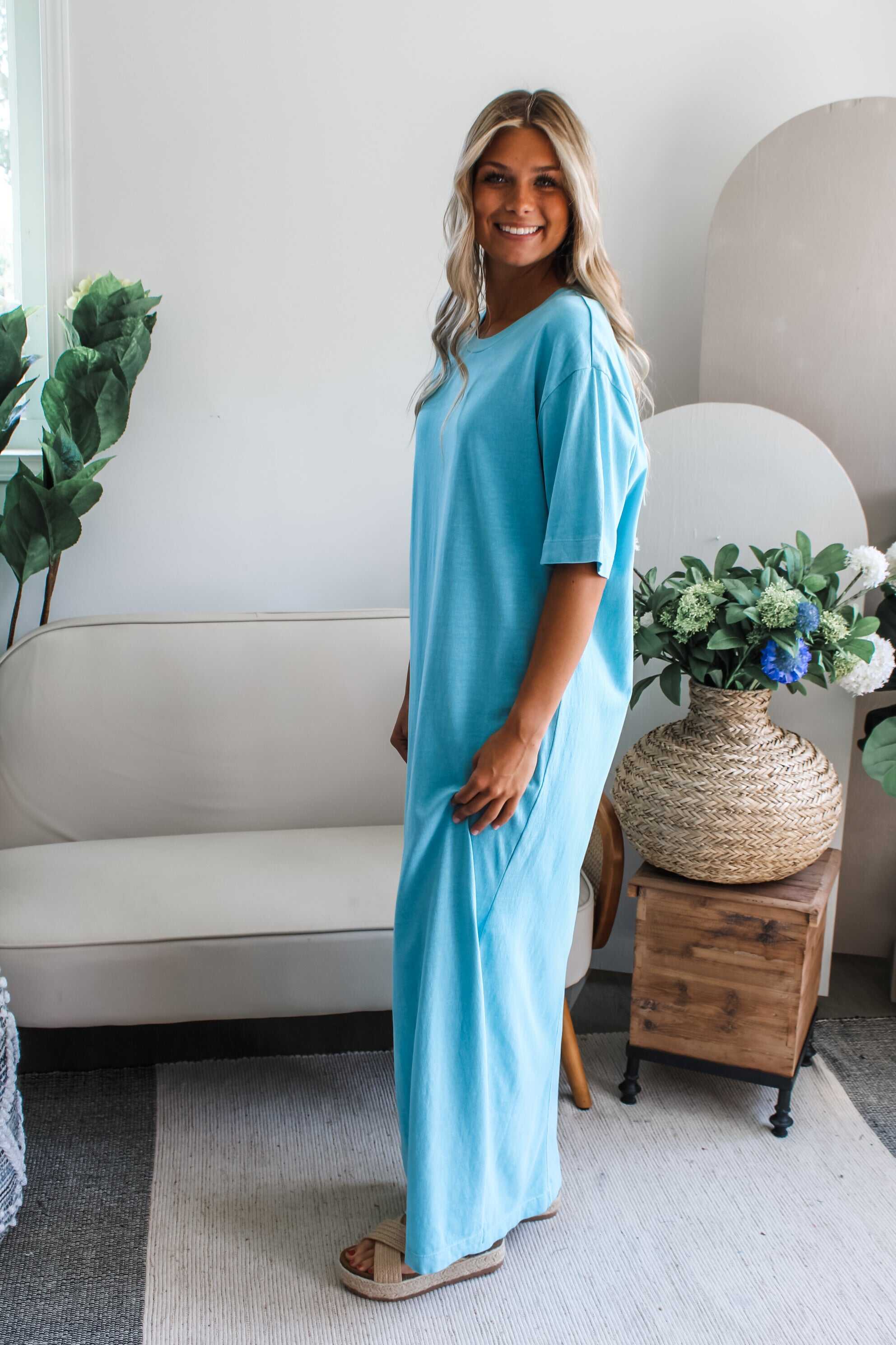 After Sunset T-shirt Dress • Sky Blue