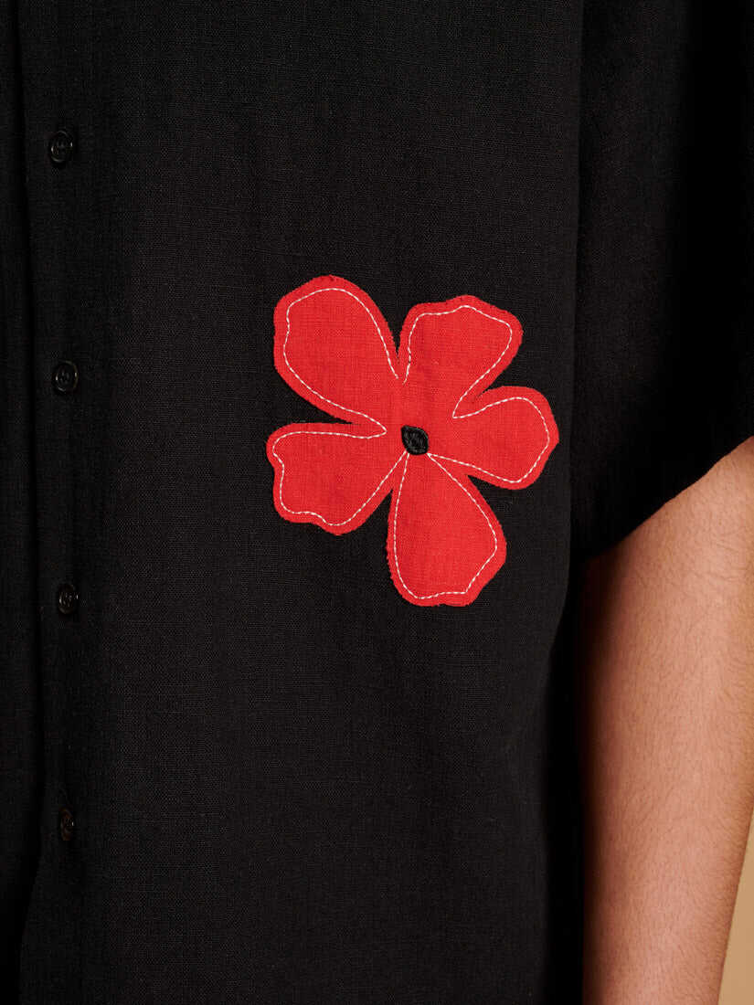 Camelia Applique Boxy Shirt