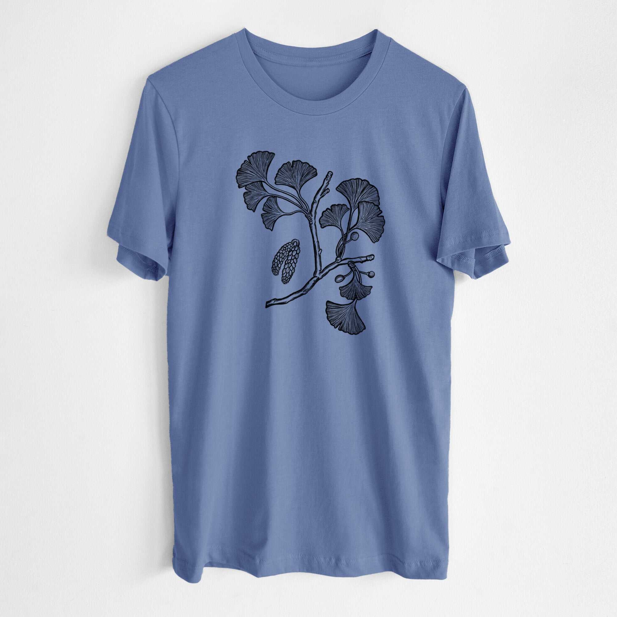 Ginkgo Biloba - Ginkgo Tree Stem with Leaves - Lightweight 100% Cotton Unisex Crewneck