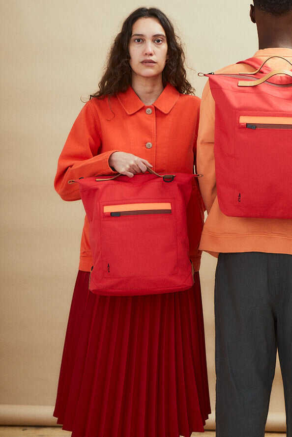 Mini Hoy Travel Cycle Recycled Backpack in Crimson