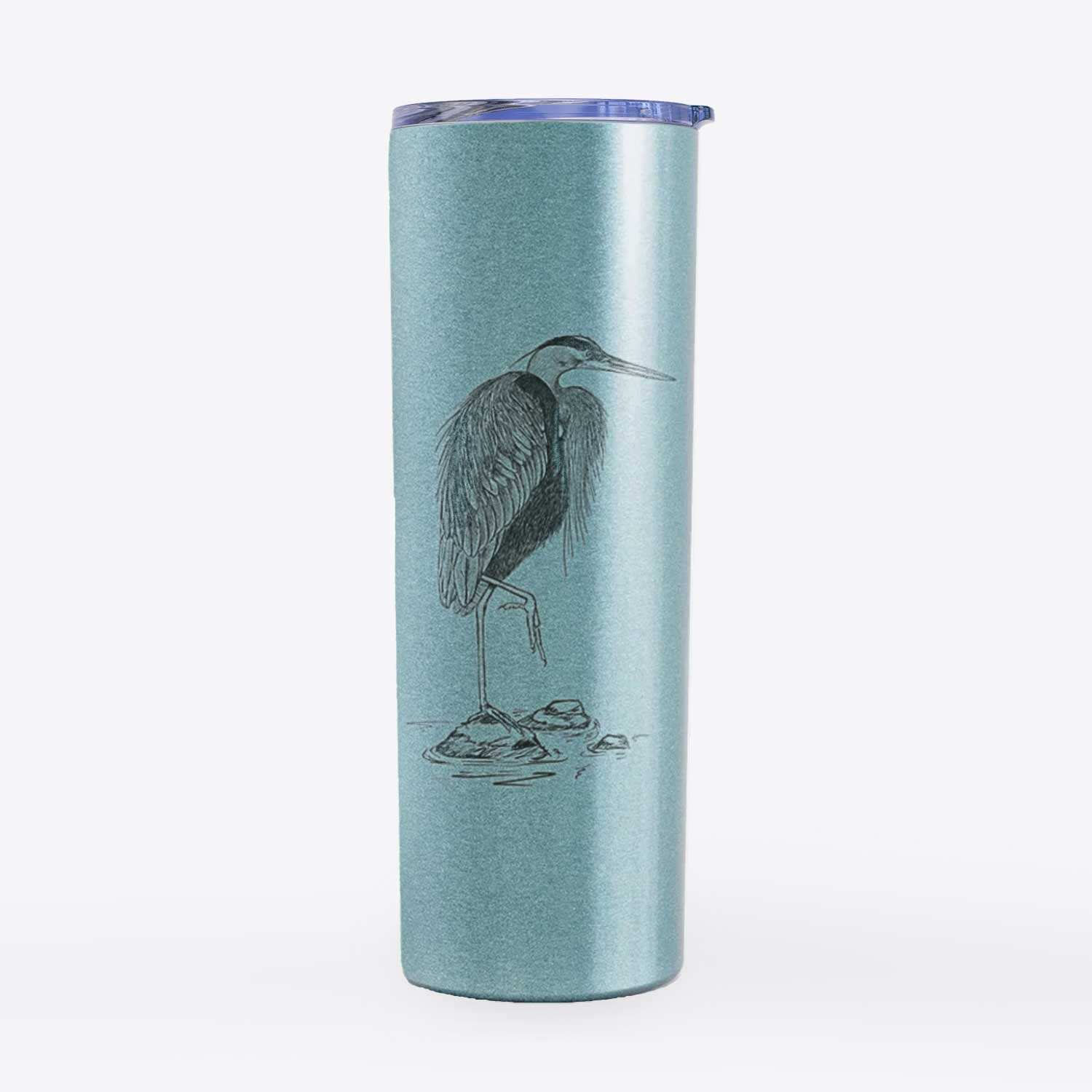Ardea herodias - Great Blue Heron - 20oz Skinny Tumbler