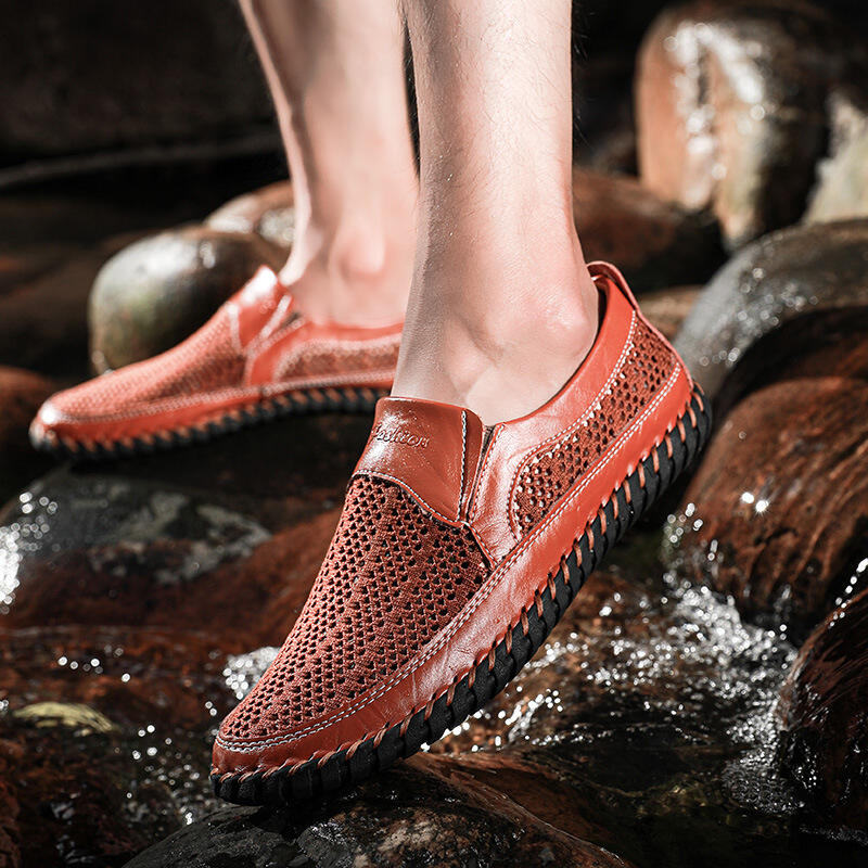 Men's Breathable Quick Drying Mesh Comfy Casual Slip on Loafers Water Shoes