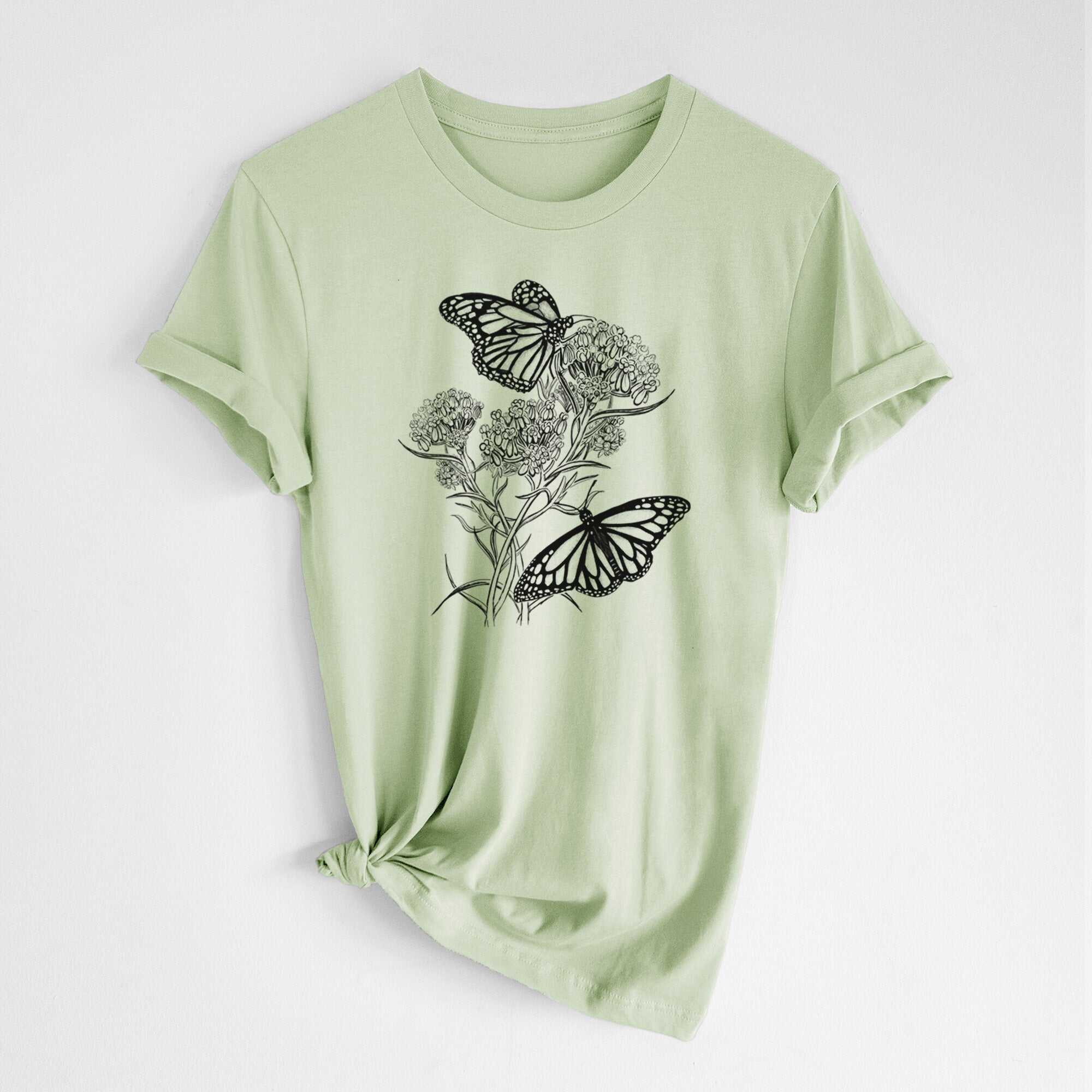 Narrowleaf Milkweed with Monarchs - Lightweight 100% Cotton Unisex Crewneck