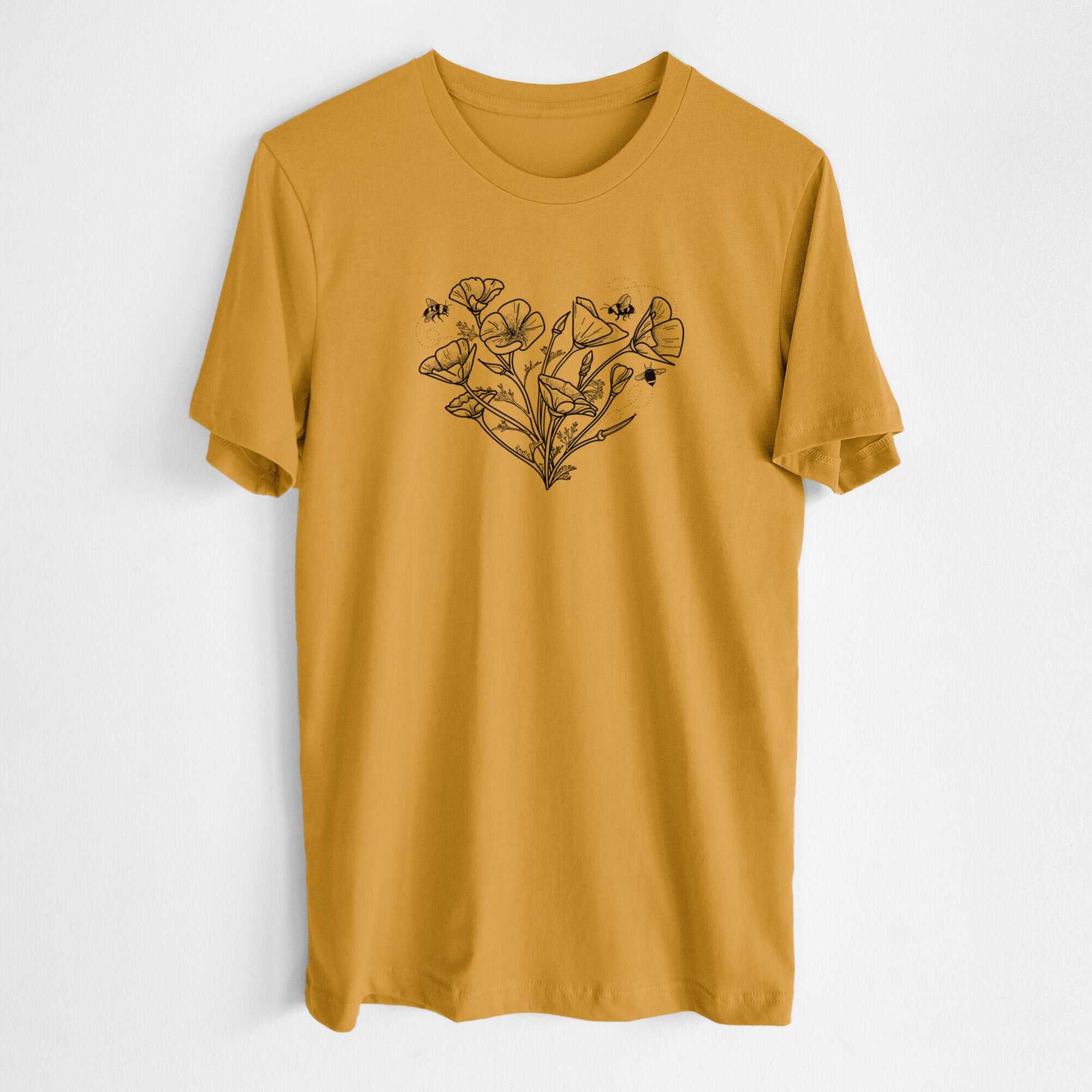 California Poppy Heart - Lightweight 100% Cotton Unisex Crewneck