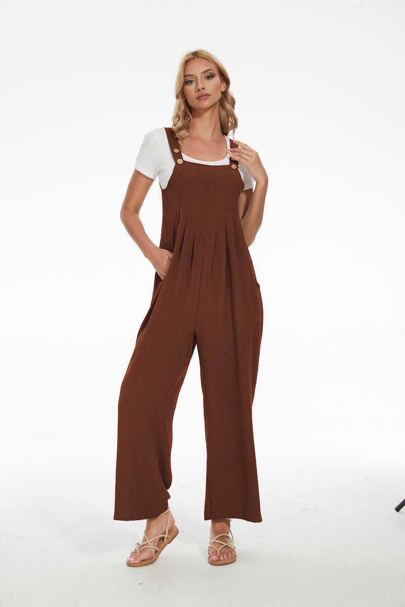 Plus Size Wide Leg Overalls Jumpsuit