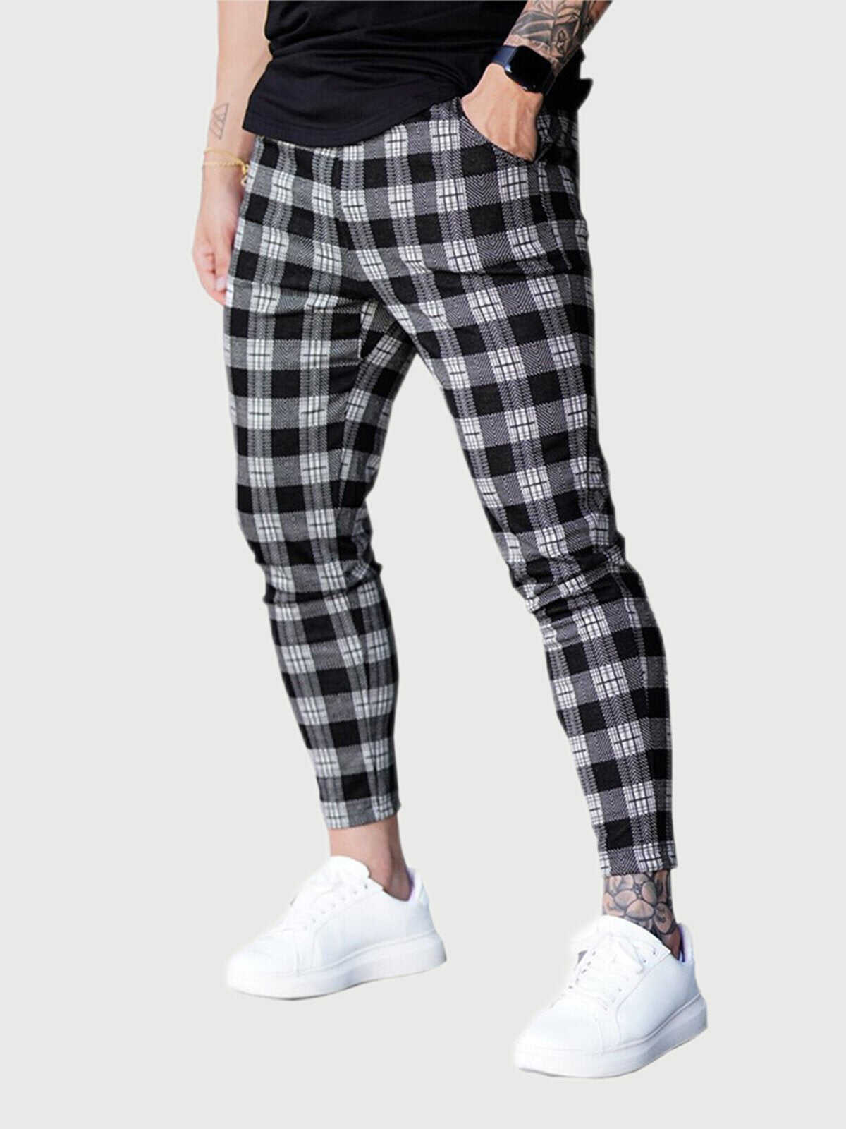 M's Check Print Pants
