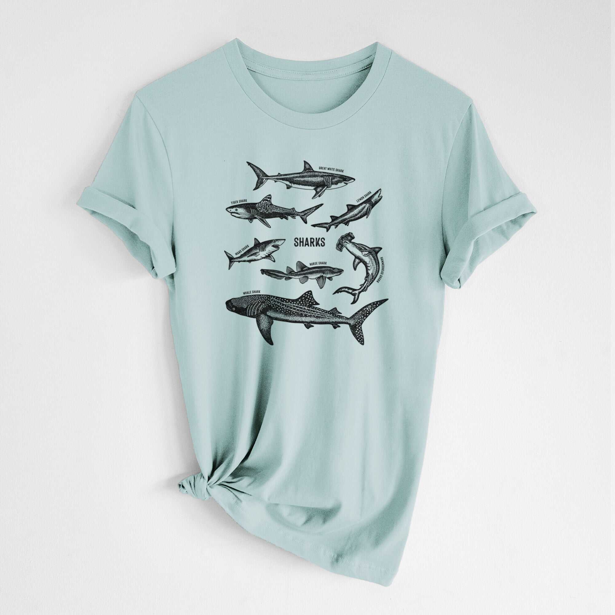 Shark Chart - Lightweight 100% Cotton Unisex Crewneck