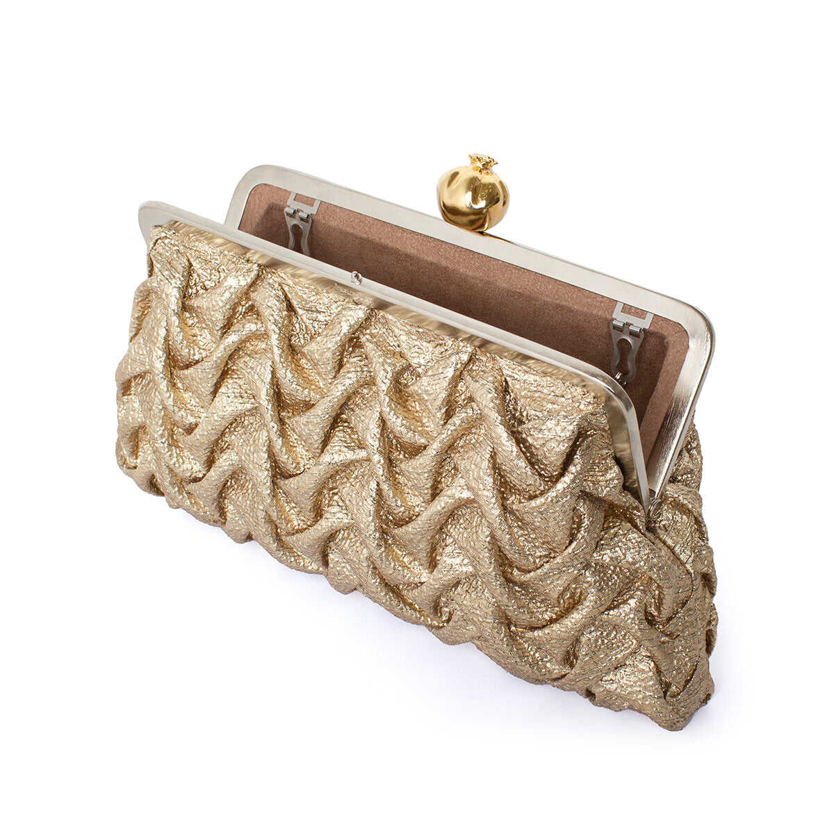 POMEGRENATE ON GOLD SMOCKING CLASSIC BAG