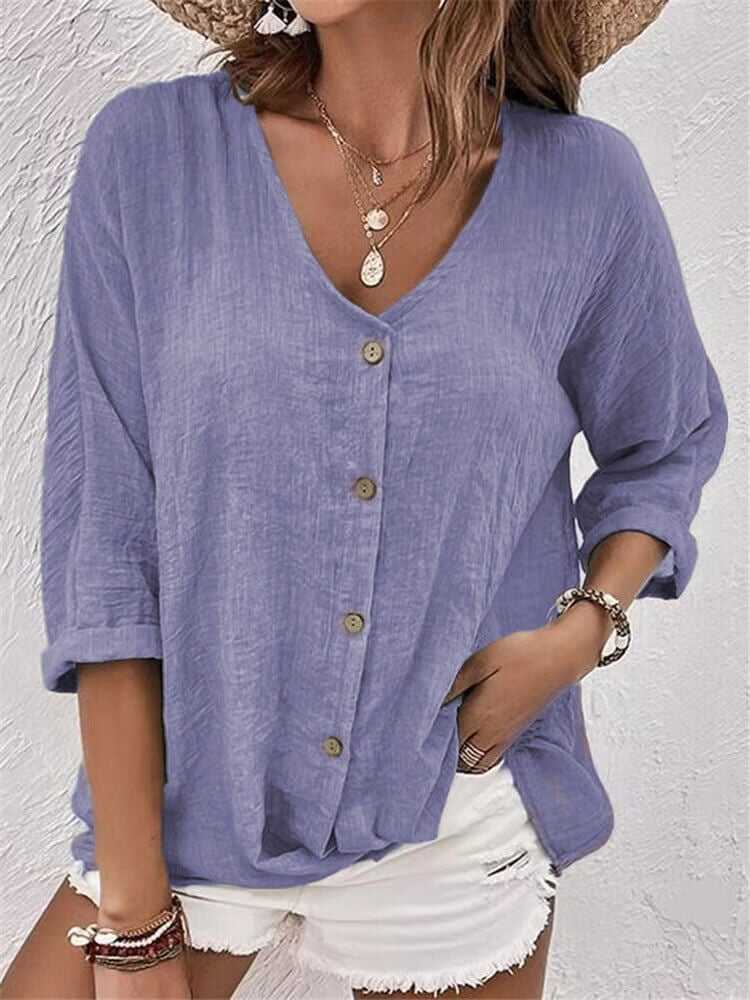 Loose V-neck Pullover Women's Shirt-Buy 2 Free Shipping