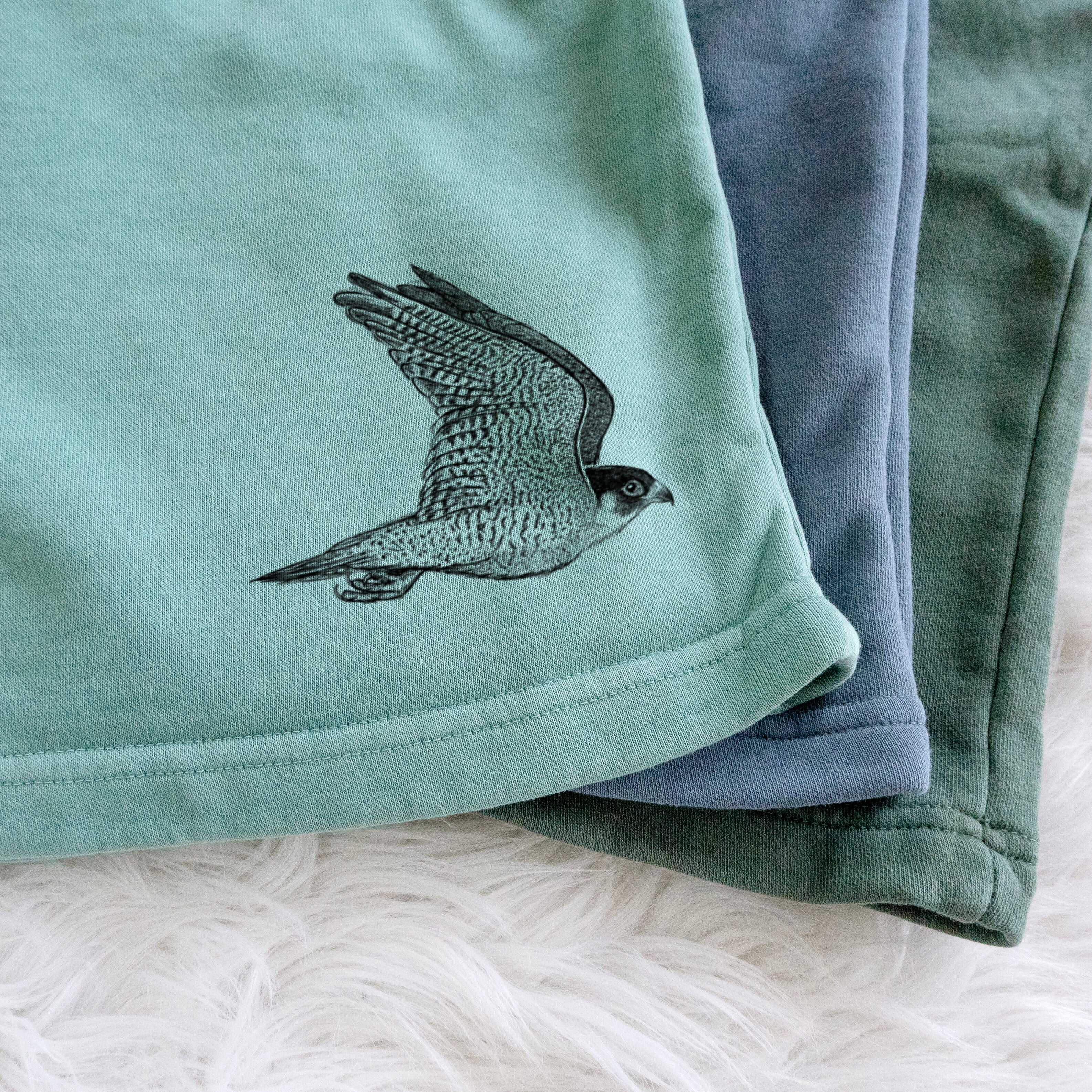 Flying Peregrine - Falco peregrinus - Unisex Pigment Dyed Shorts