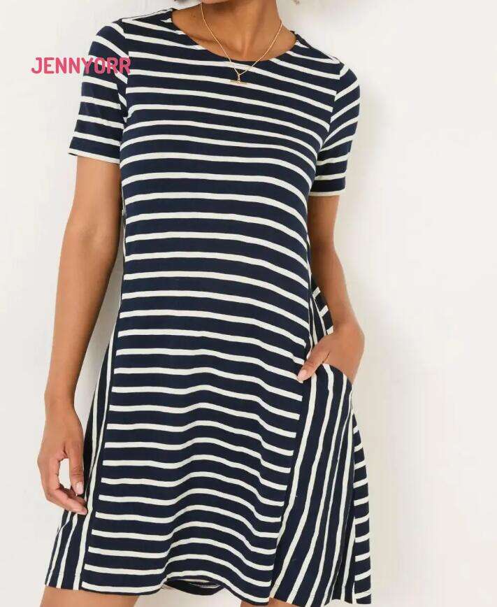 Striped Jersey Casual Dress
