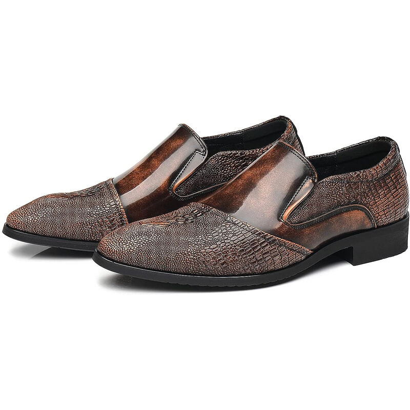 Men's Genuine Leather Comfortable Lightweight Slip On Leather Shoes