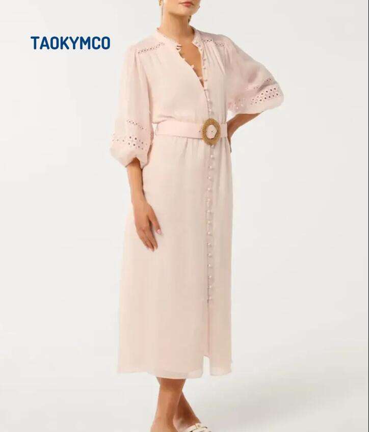 Belted Trim Midi Dress