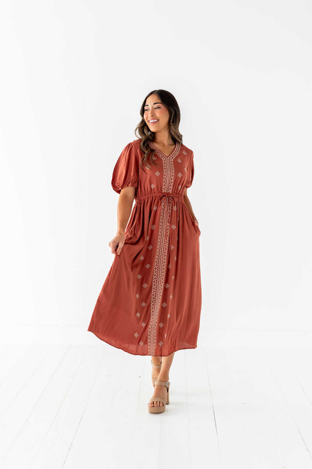 Colleen Embroidered Dress - Size 1X, 2X, & 3X Left