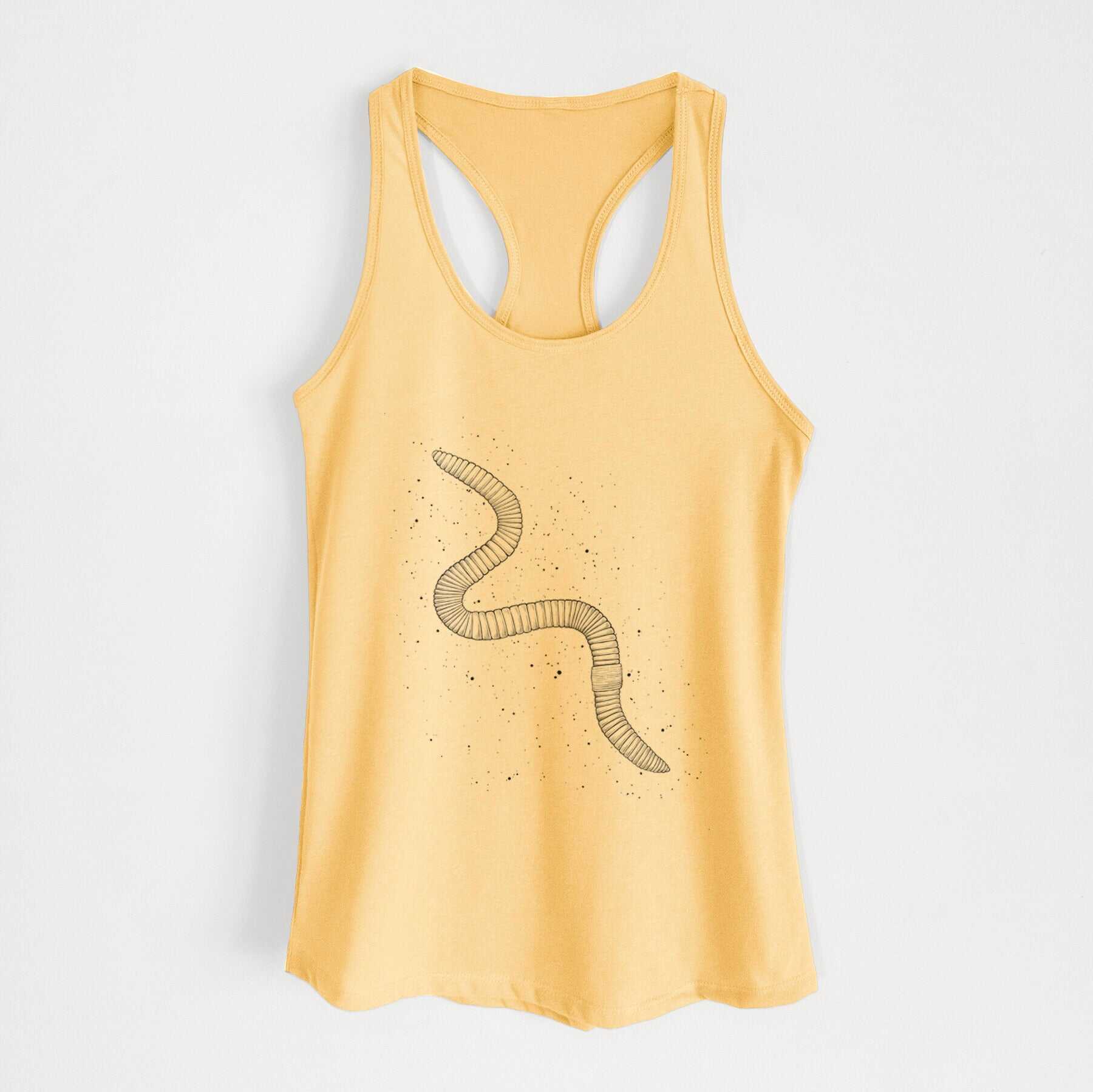 Common Earthworm - Nightcrawler - Lumbricus terrestris - Women's Racerback Tanktop