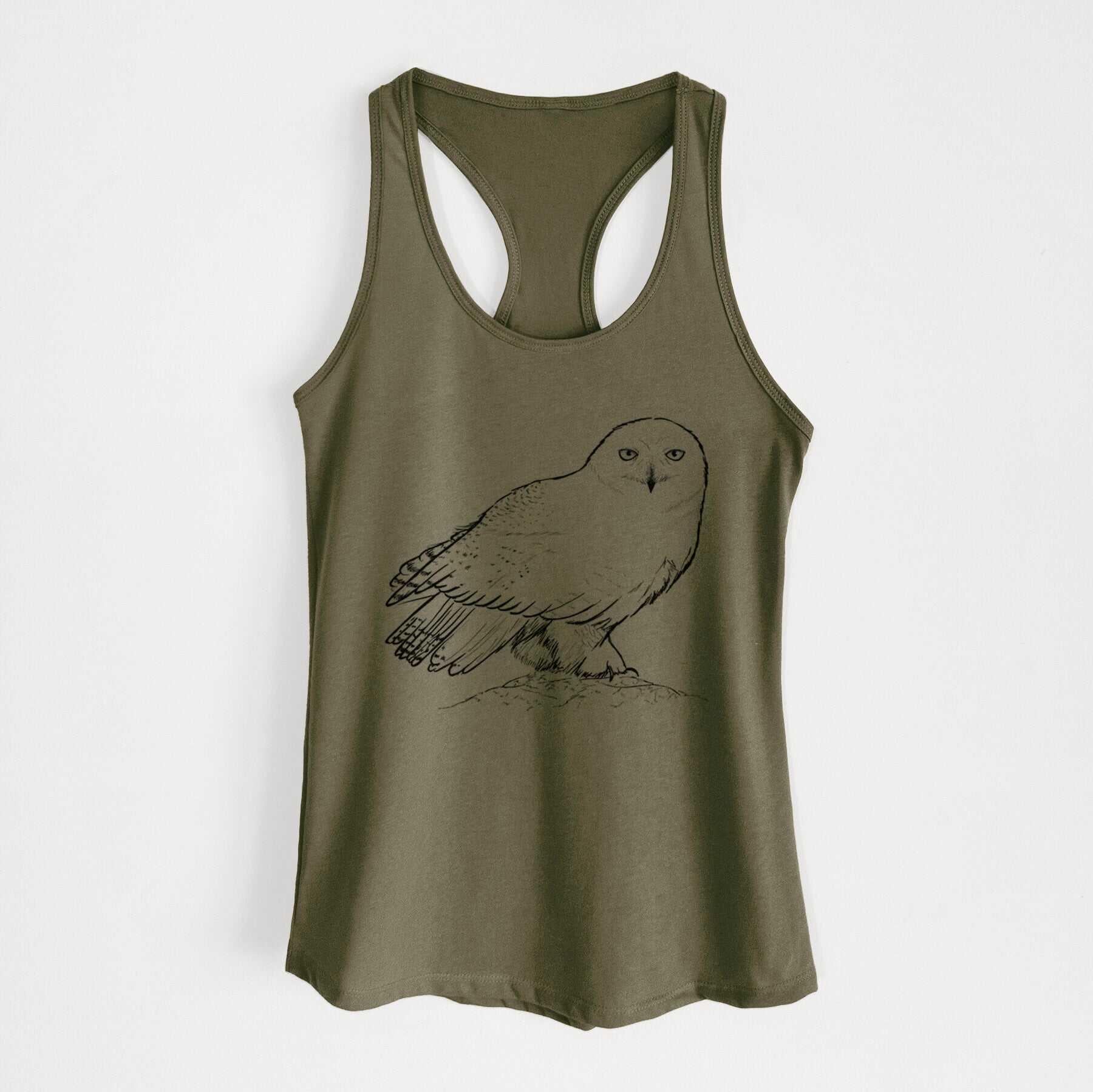 Snowy Owl - Bubo scandiacus - Women's Racerback Tanktop