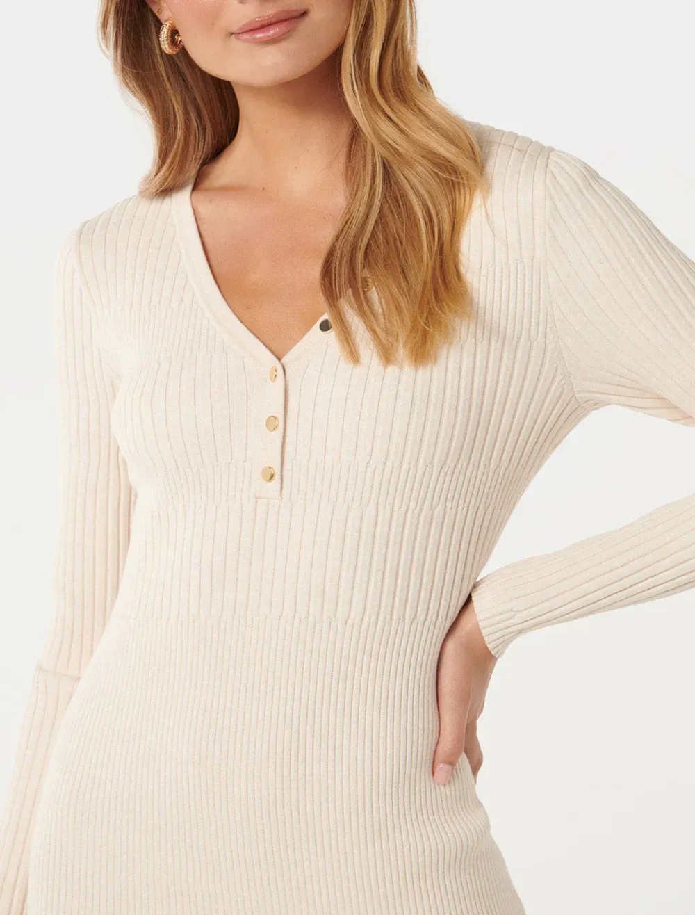 Ribbed Knit Midi Dress