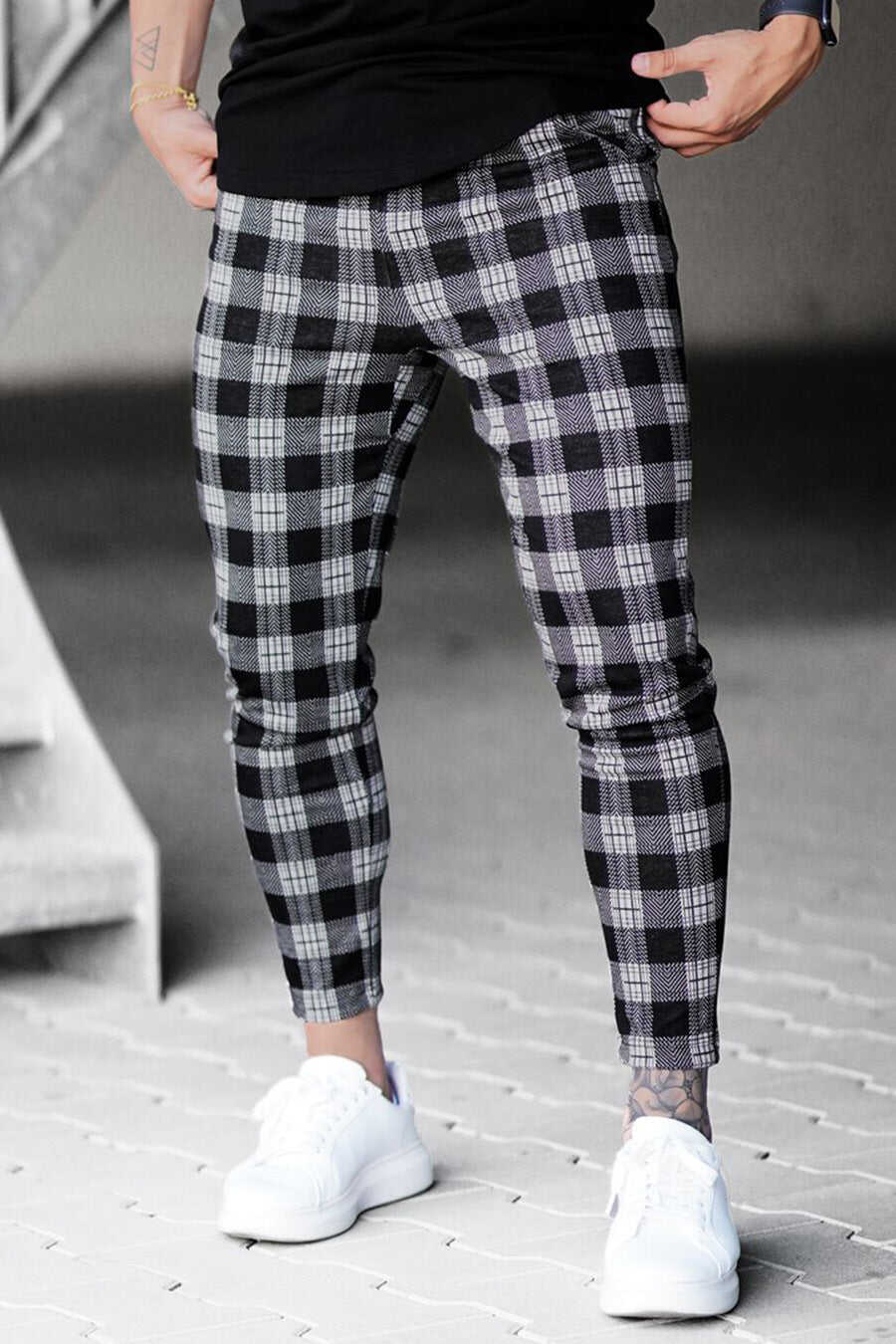 M's Check Print Pants