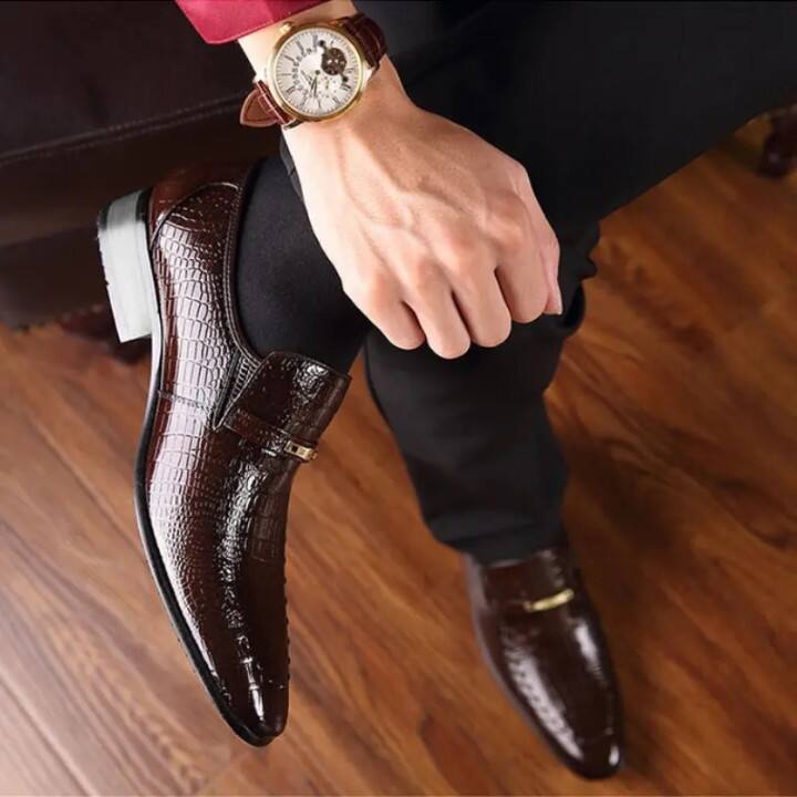 Men's Formal Business Oxford Shoes Crocodile Pattern