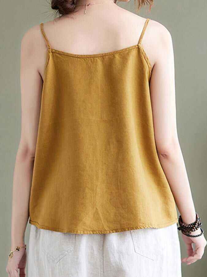 Women's Loose Vintage Linen Suspenders