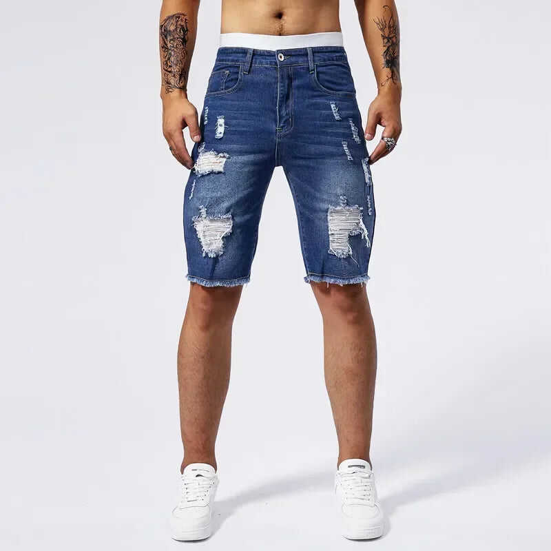 BREAKCUT DENIM SHORTS