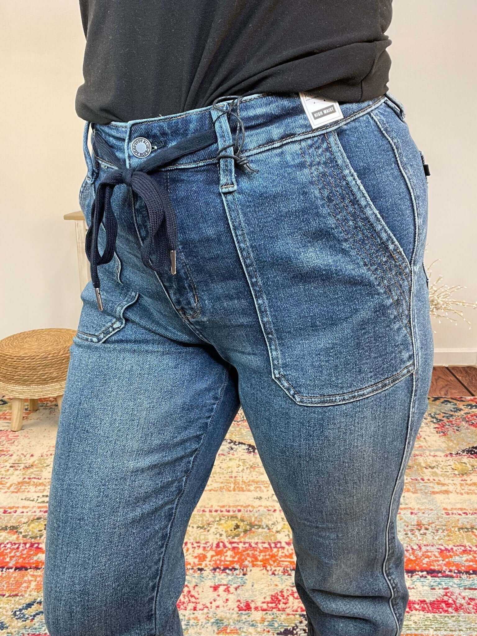 Judy Blue Relaxed Tatum Drawstring Cuffed Jogger Jeans