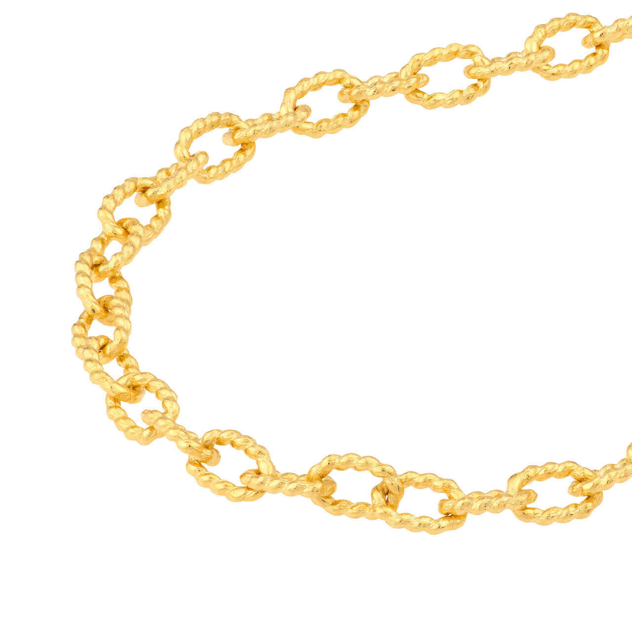 14K Yellow Gold Twisted Forzentina Chain Bracelet