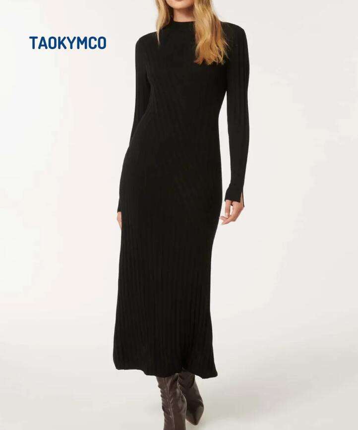 Rib Transfer Midi Dress