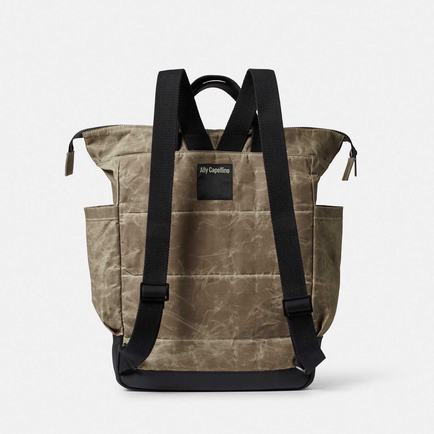 Frik Papery Waxed Cotton Backpack in Mineral