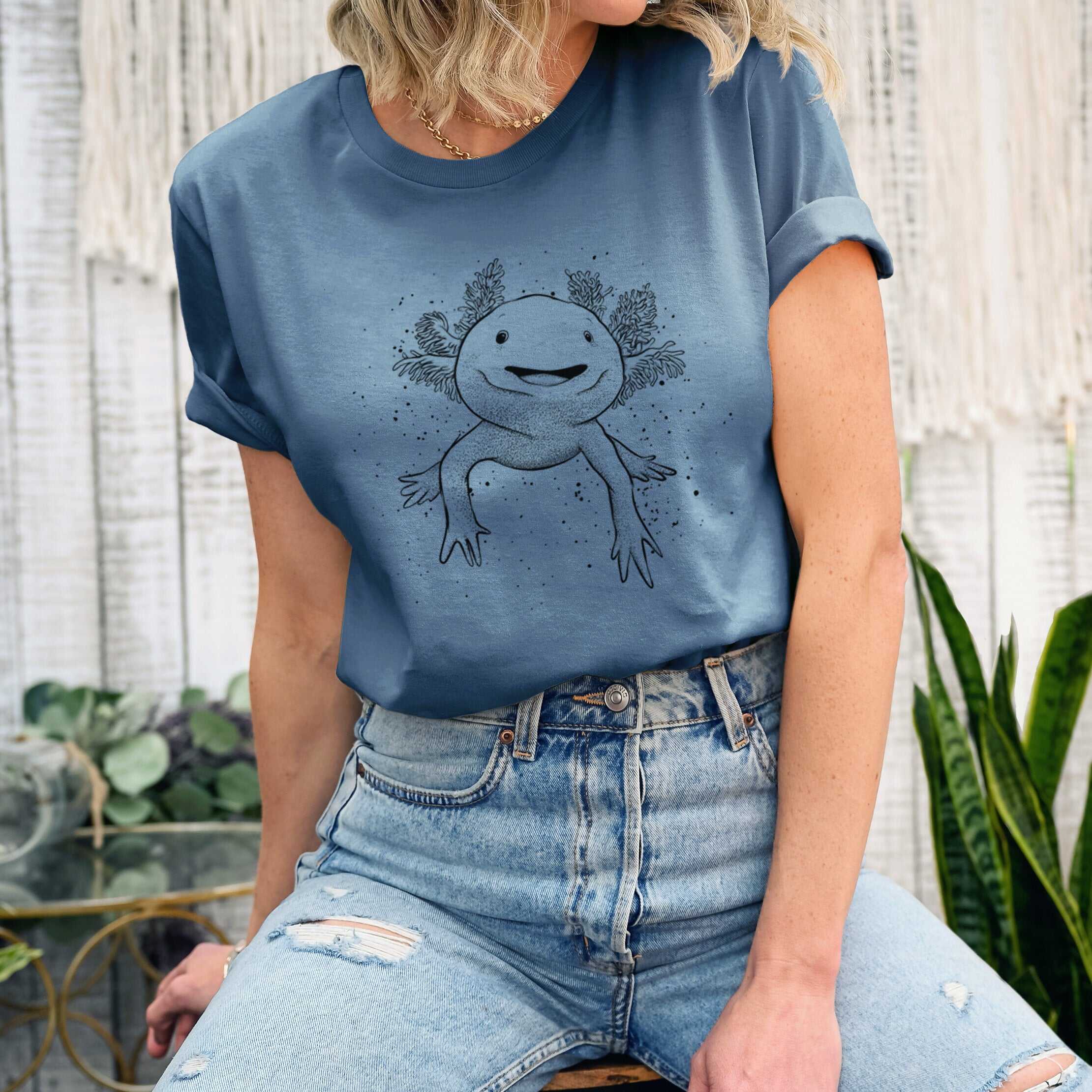Axolotl - Ambystoma mexicanum - Lightweight 100% Cotton Unisex Crewneck