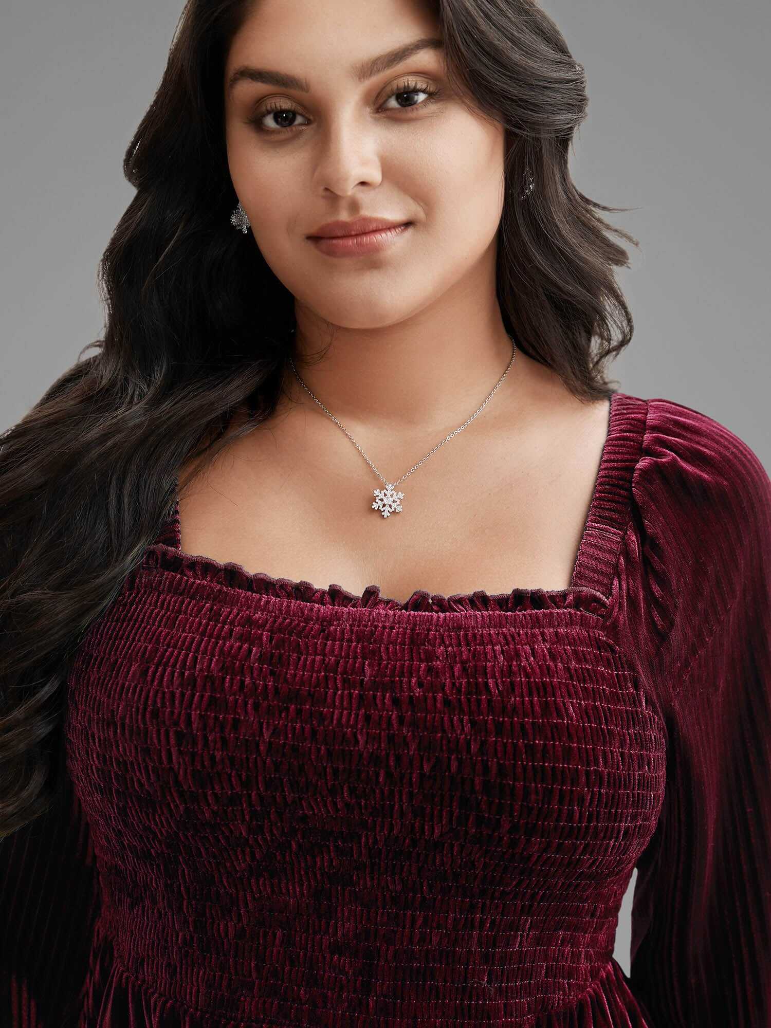 Velvet Smocked Bodice Jersey Top