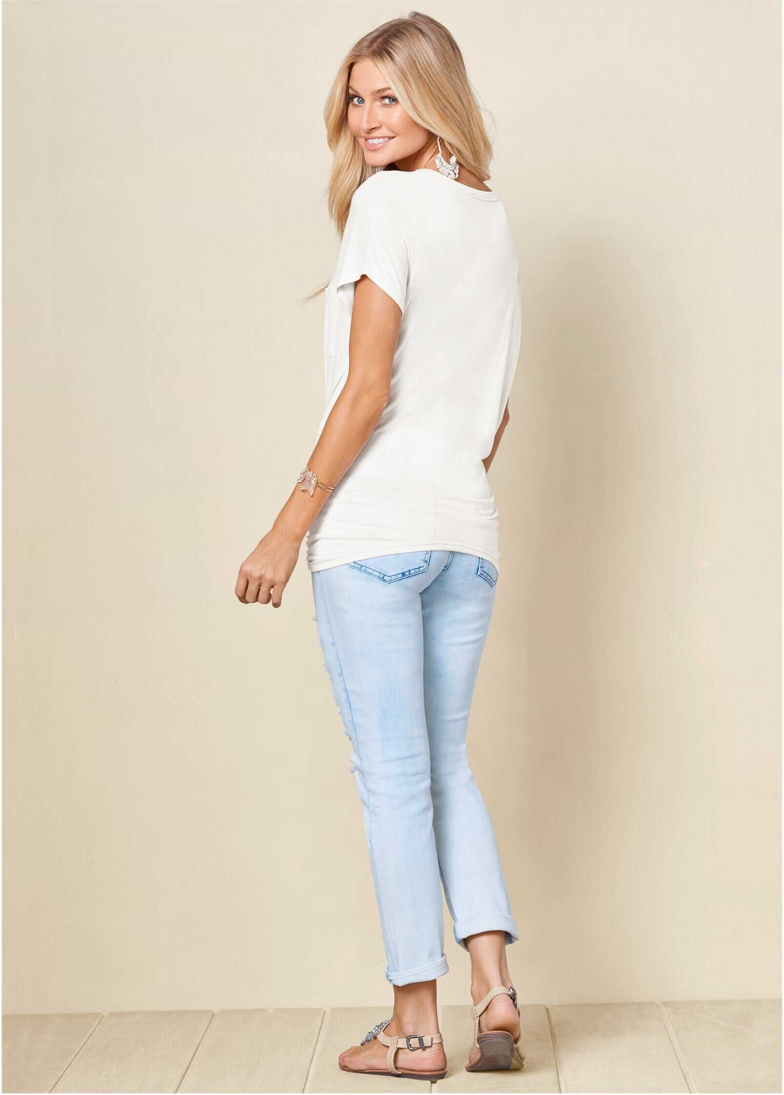 Twisted Knot Detail Tee - White