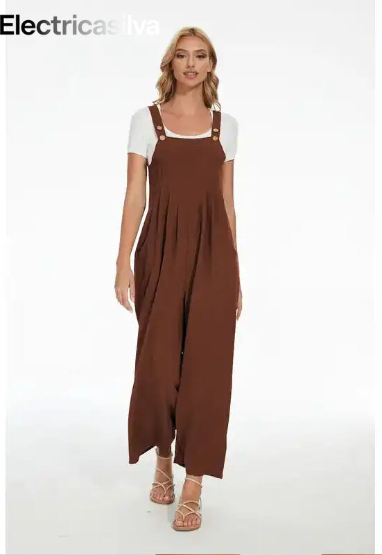 Plus Size Wide Leg Overalls Jumpsuit