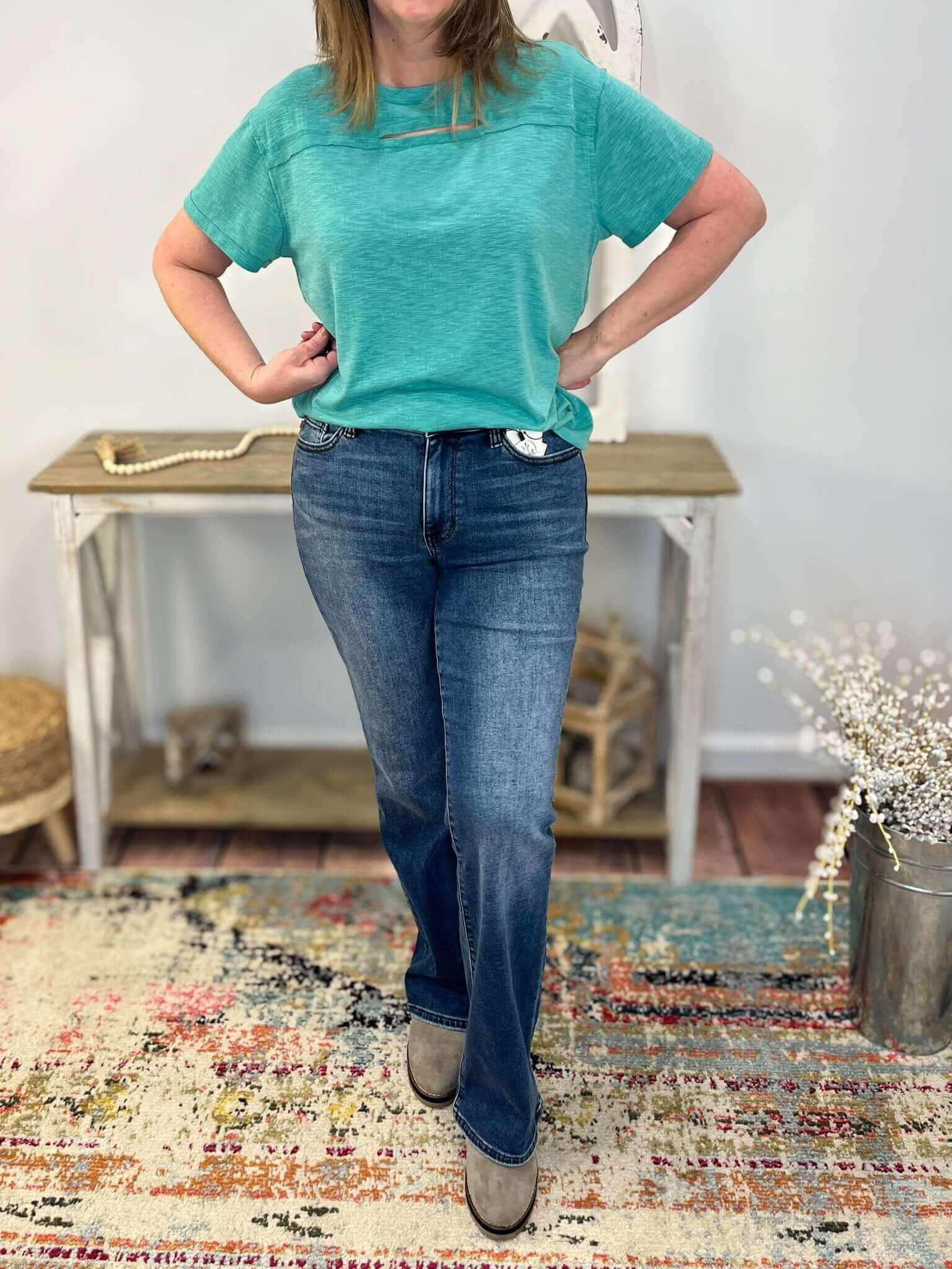 Judy Blue Mid-Rise Thermal Bootcut Jean
