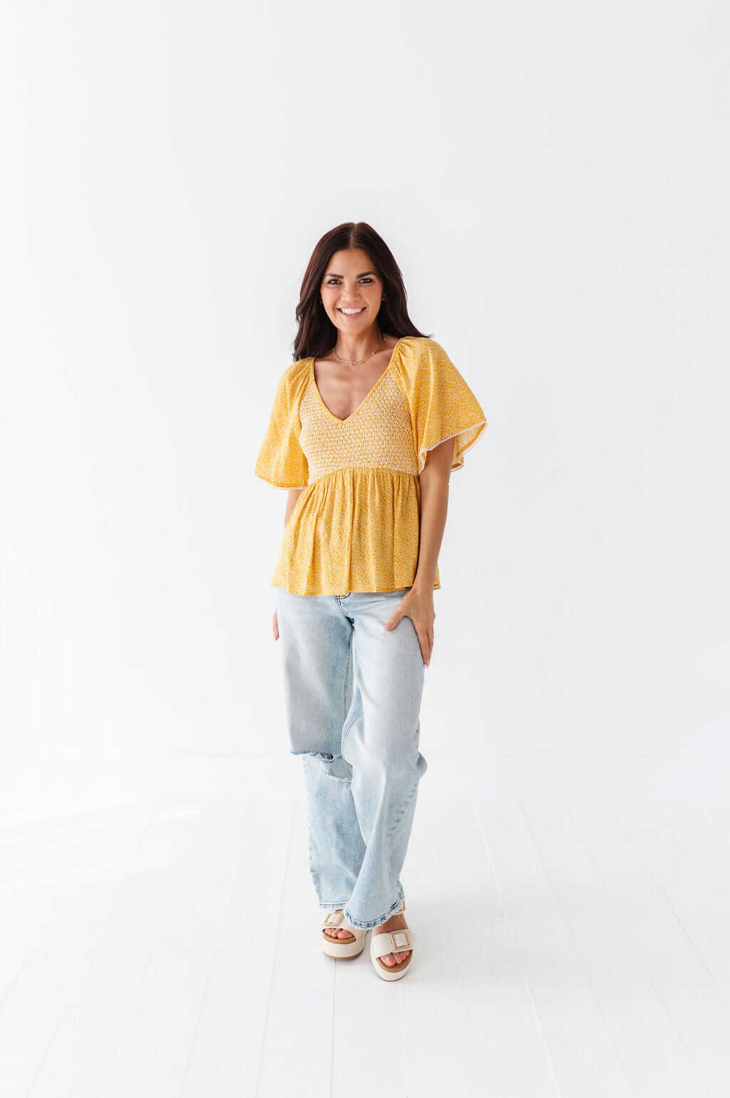Sunny Peplum Top - Size M Left