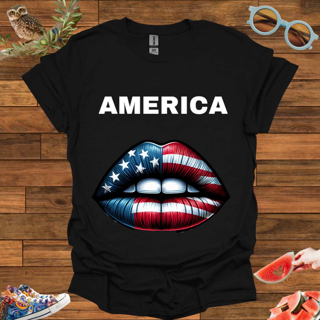 ZCKBDAmerican lip T-Shirt