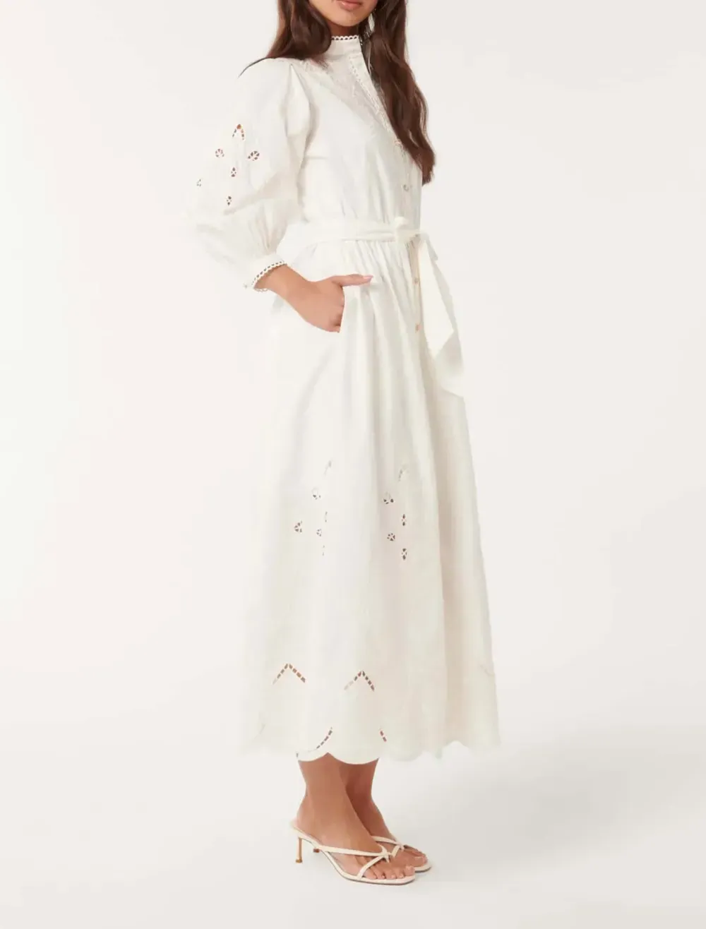 Broderie Midi Dress