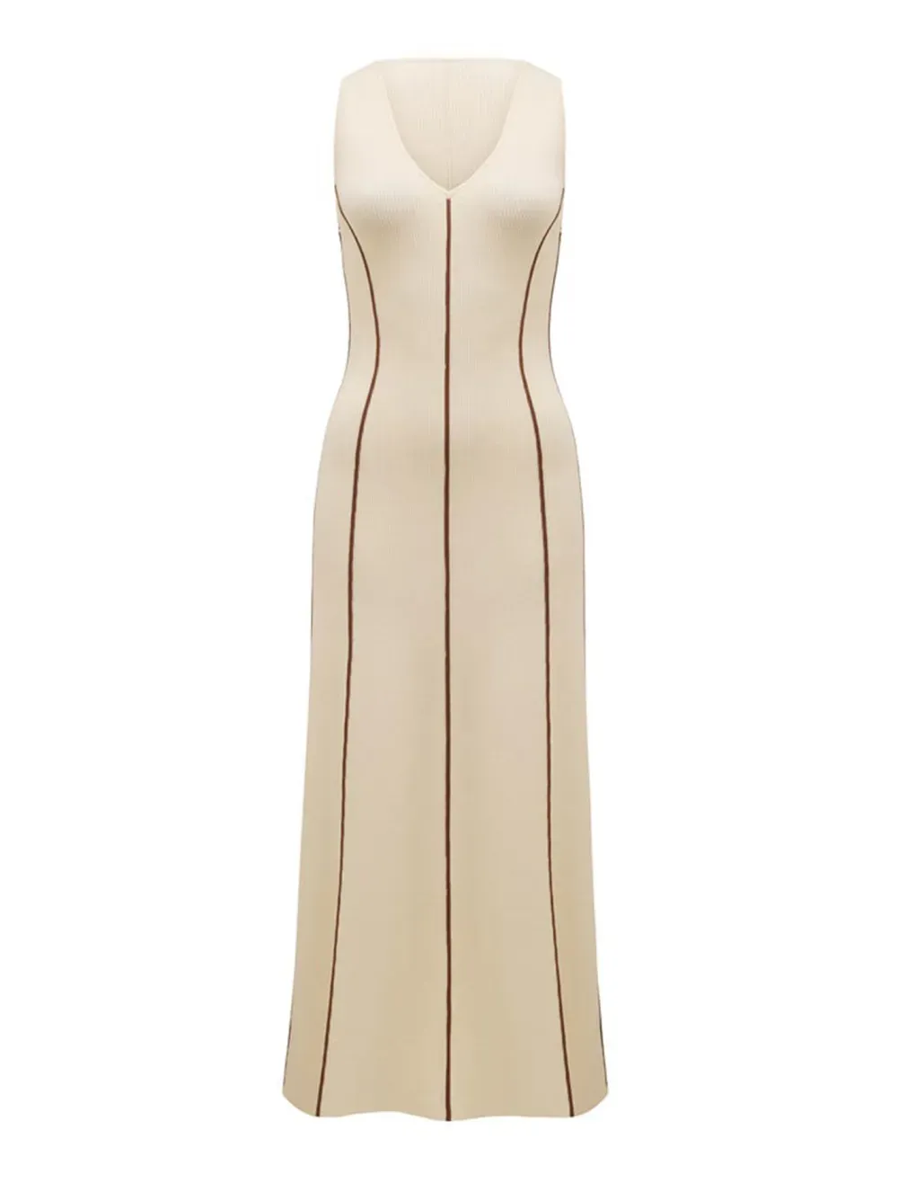 Contrast Detail Midi Dress