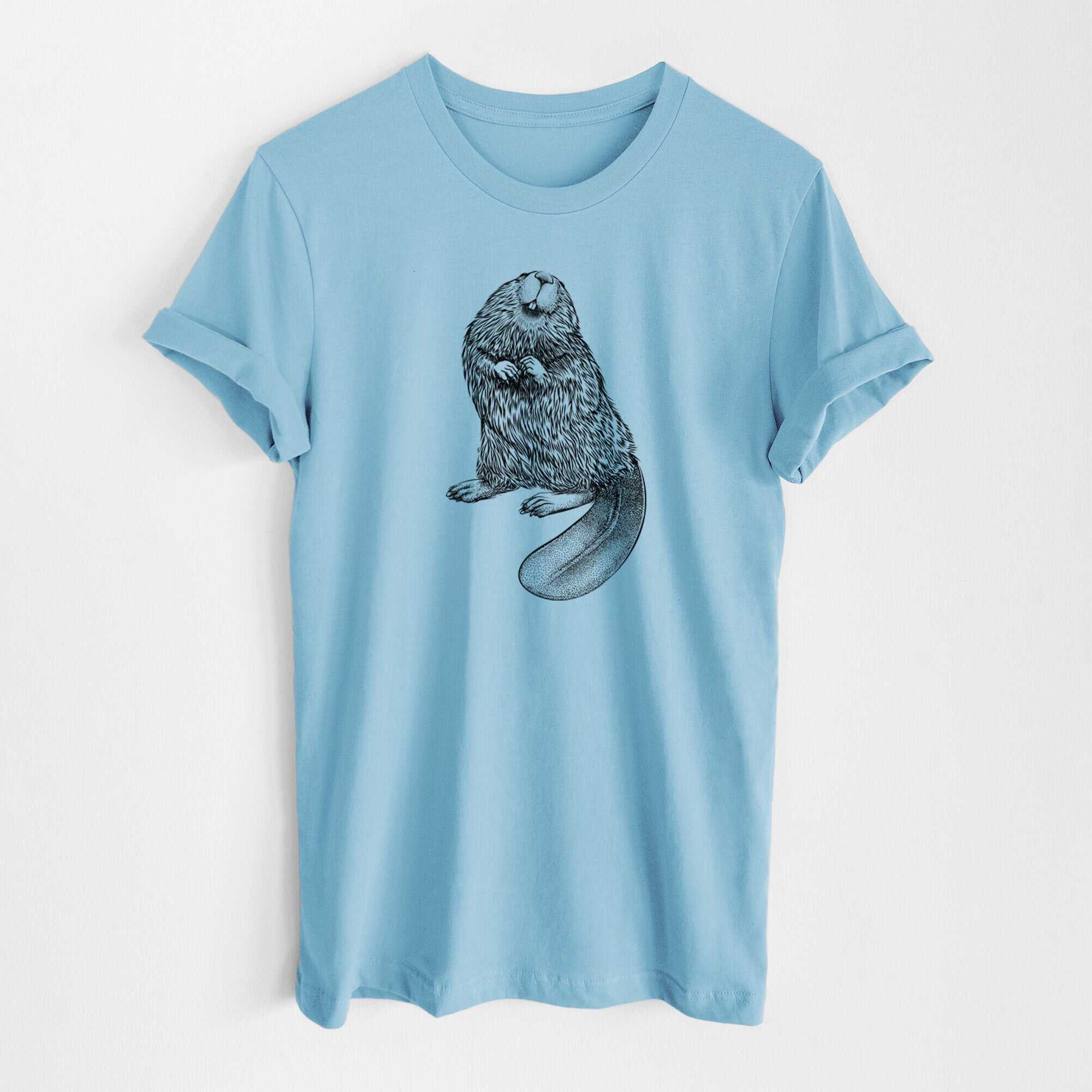 North American Beaver - Castor canadensis - Lightweight 100% Cotton Unisex Crewneck