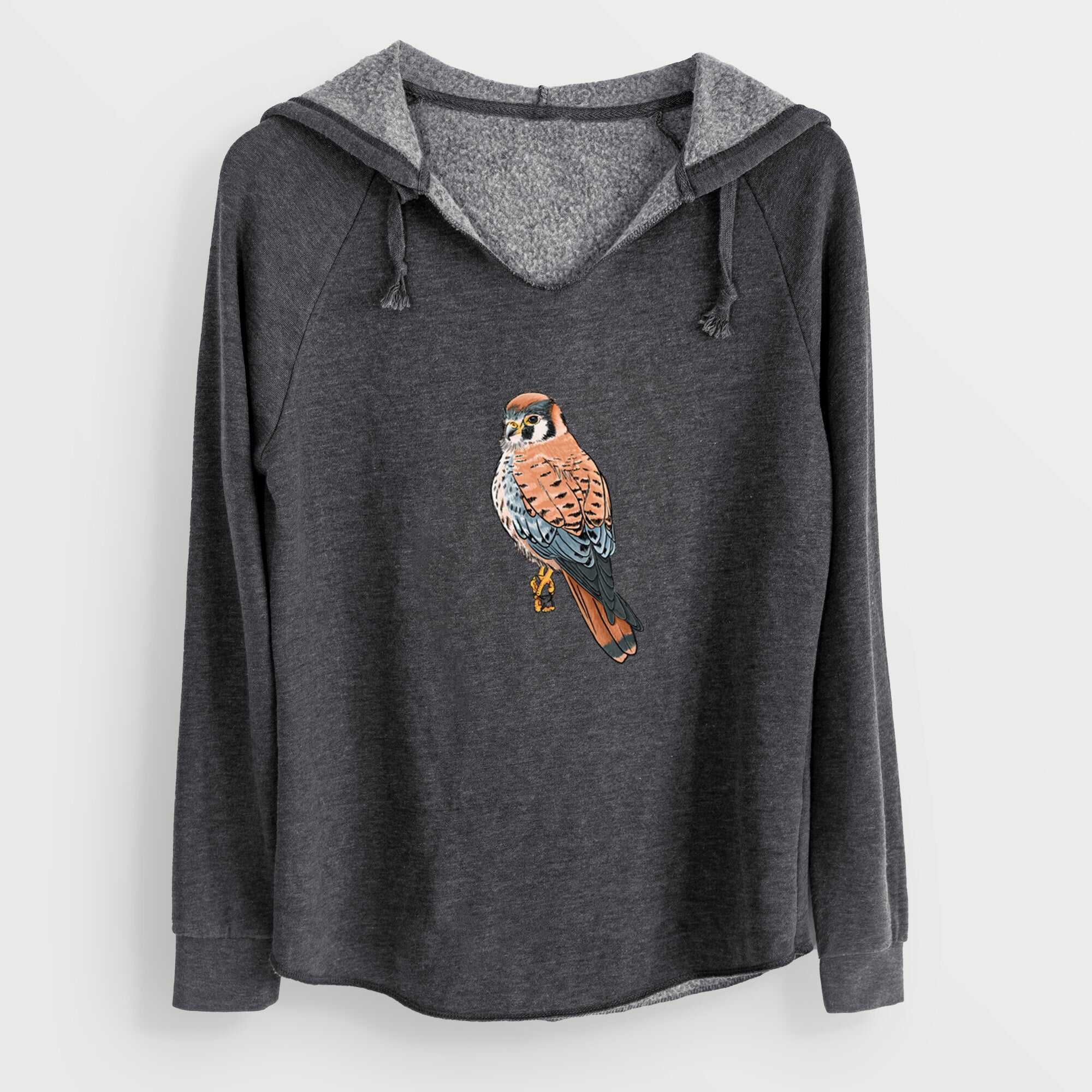 Vibrant American Kestrel - Falco sparverius - Cali Wave Hooded Sweatshirt