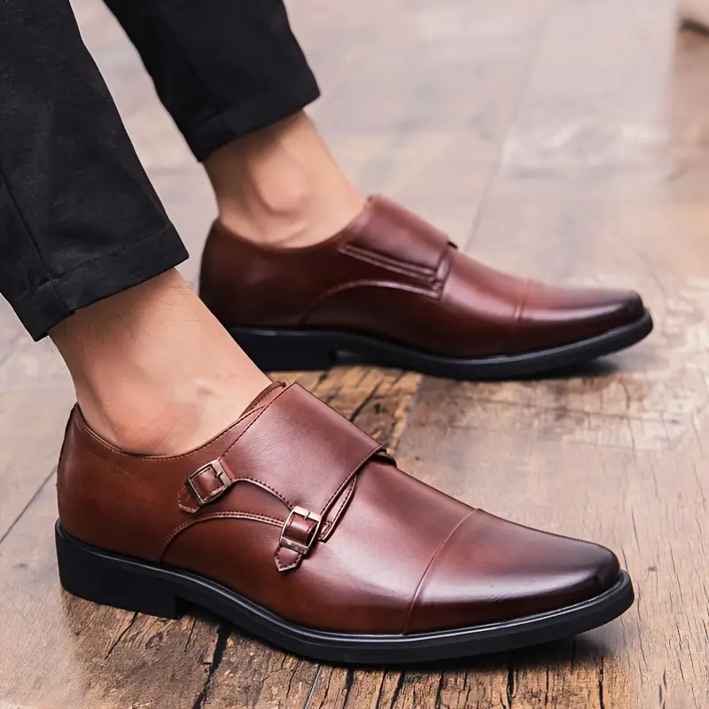 Men's Double Monk Strap Cap-toe Loafers