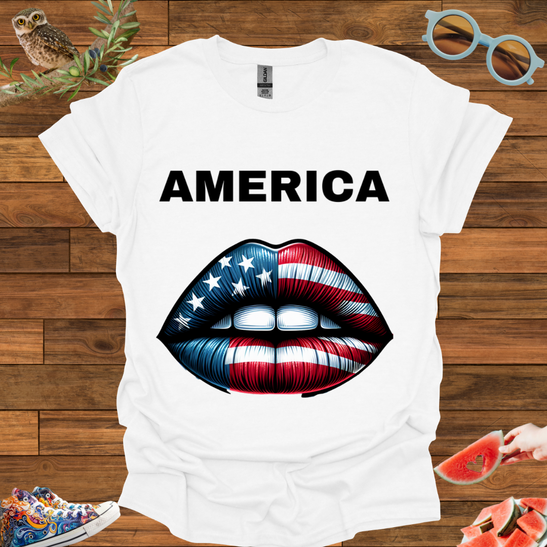 ZCKBDAmerican lip T-Shirt