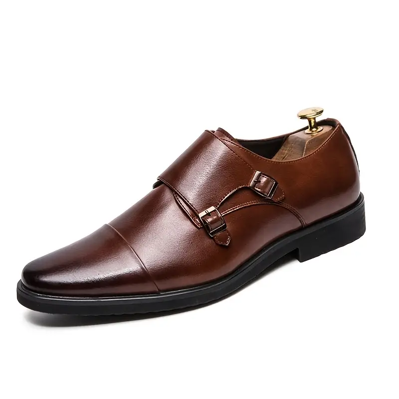 Men's Double Monk Strap Cap-toe Loafers