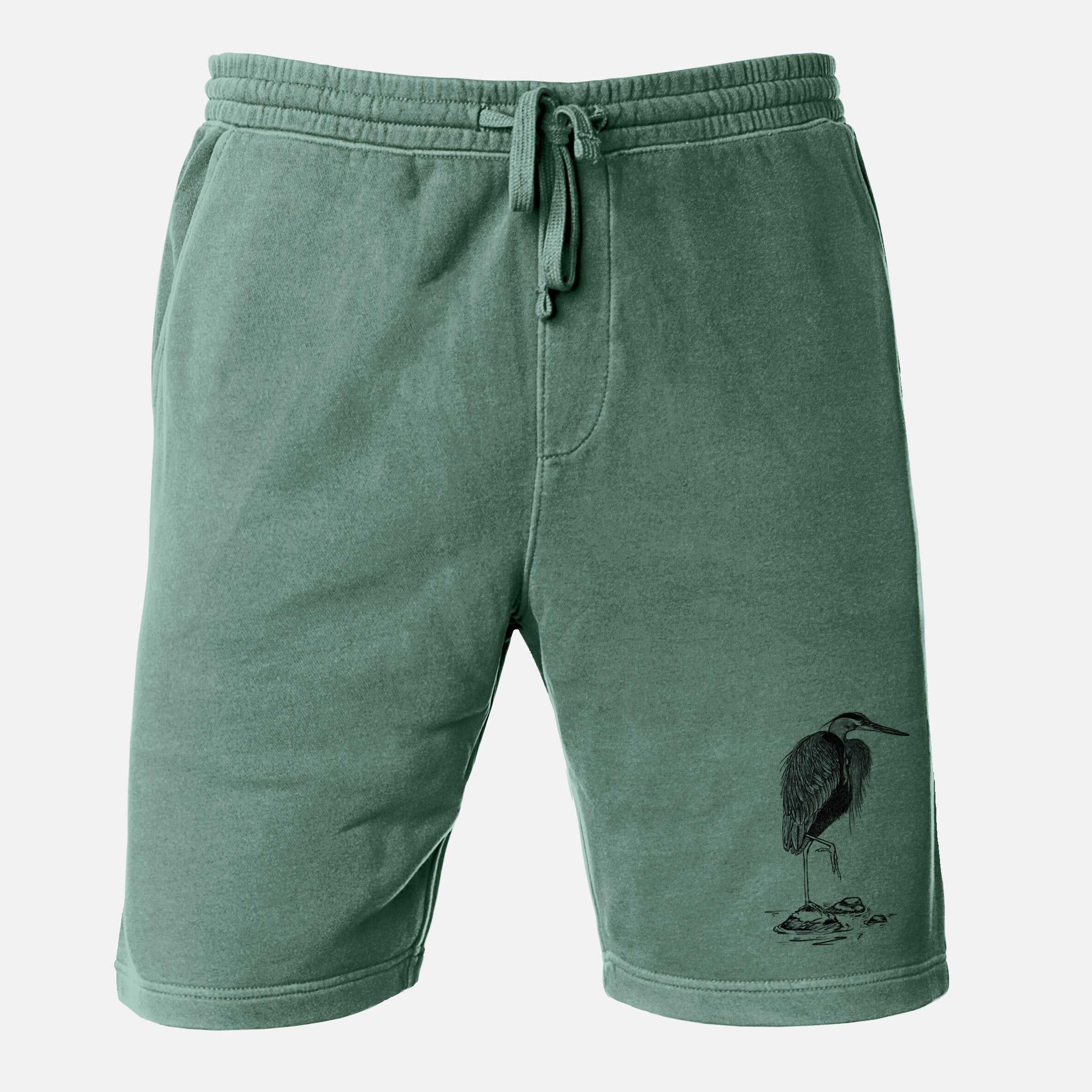 Ardea herodias - Great Blue Heron - Unisex Pigment Dyed Shorts