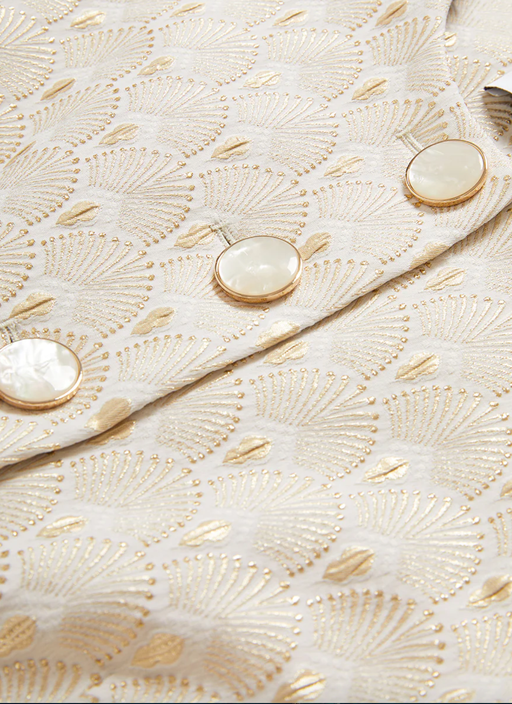 Veronica Beard Lois Vest in Off White/Gold