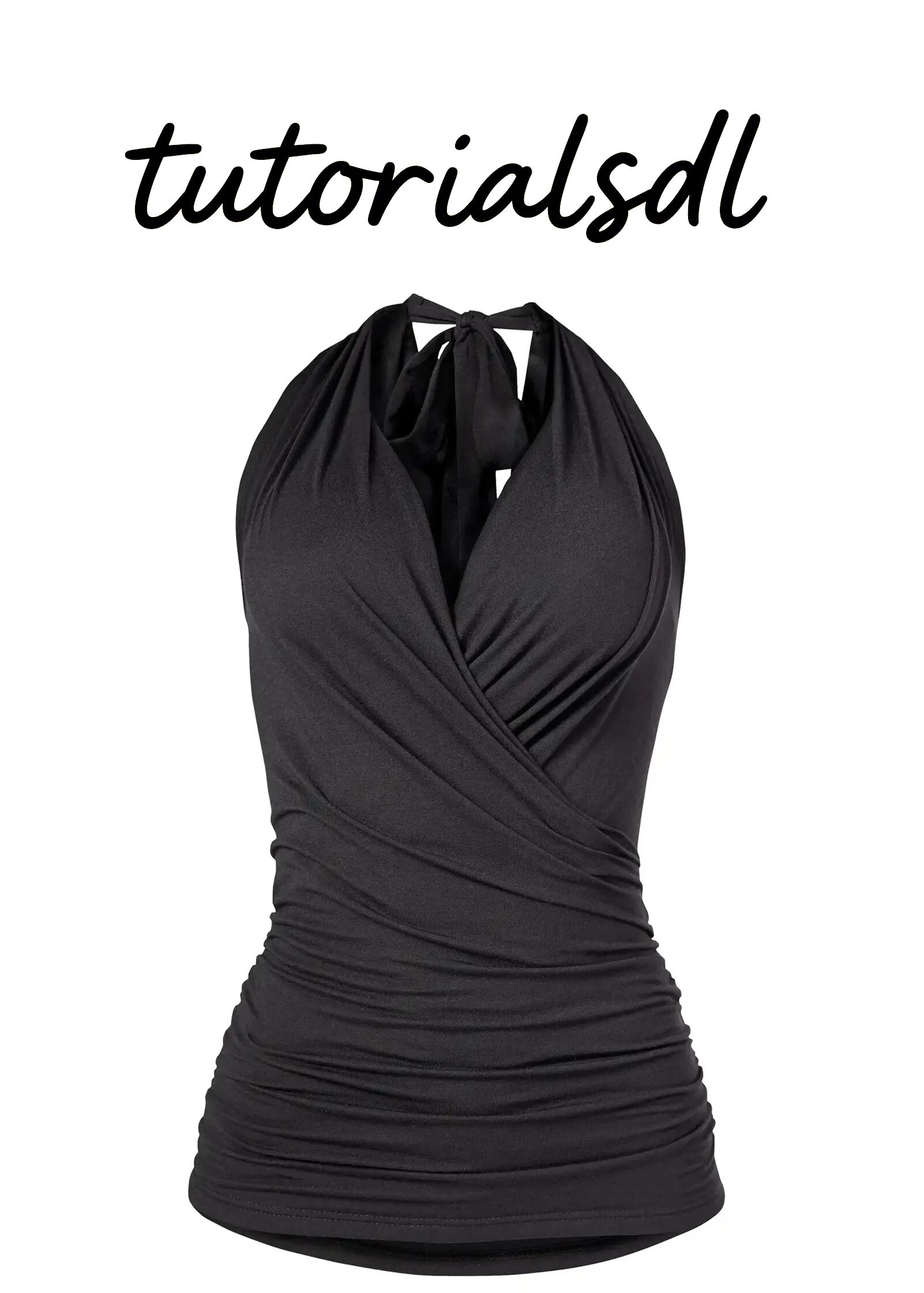 Wrap Halter Top - Black