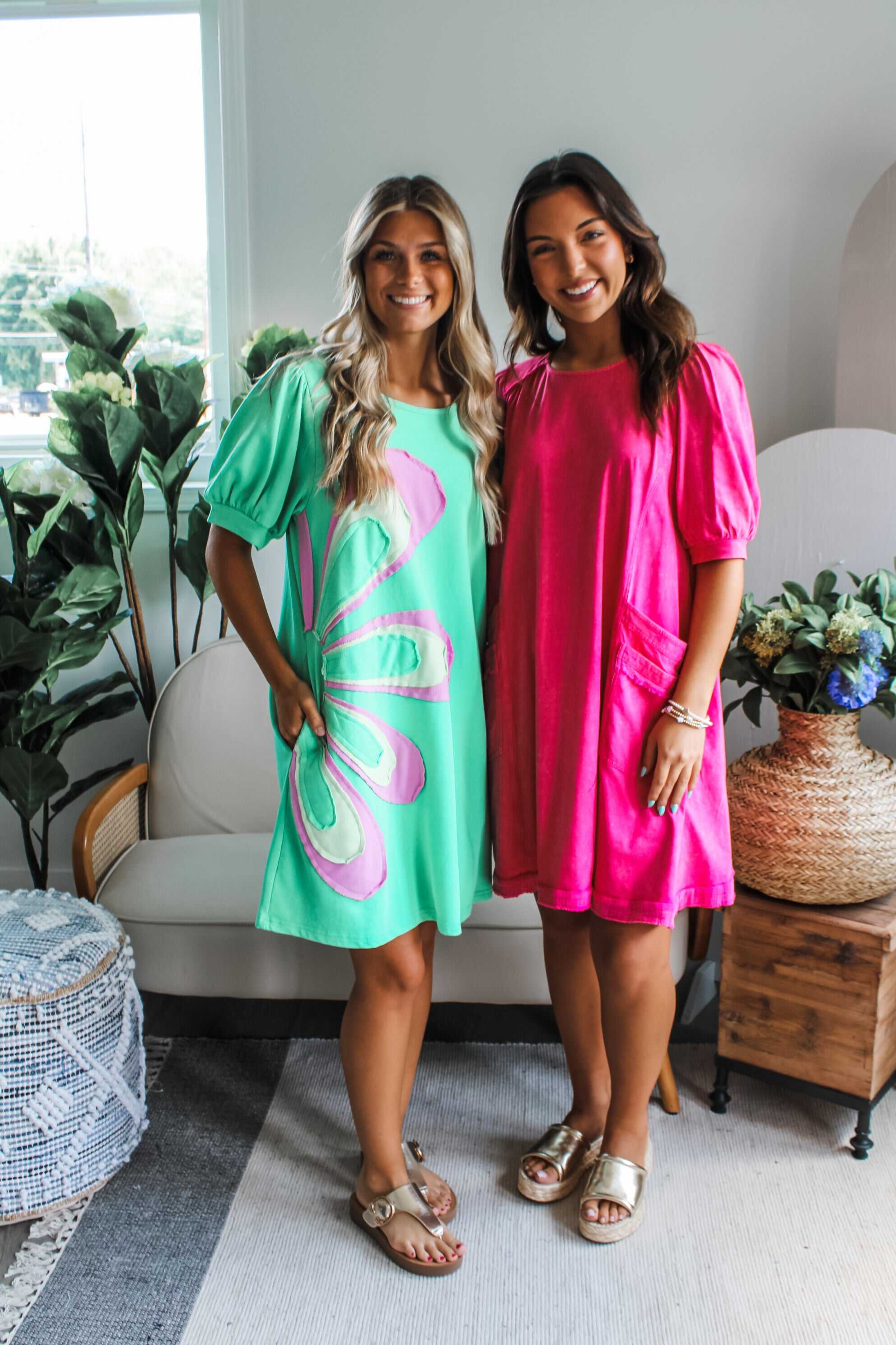 Flower Patch Pocket Dress • Green