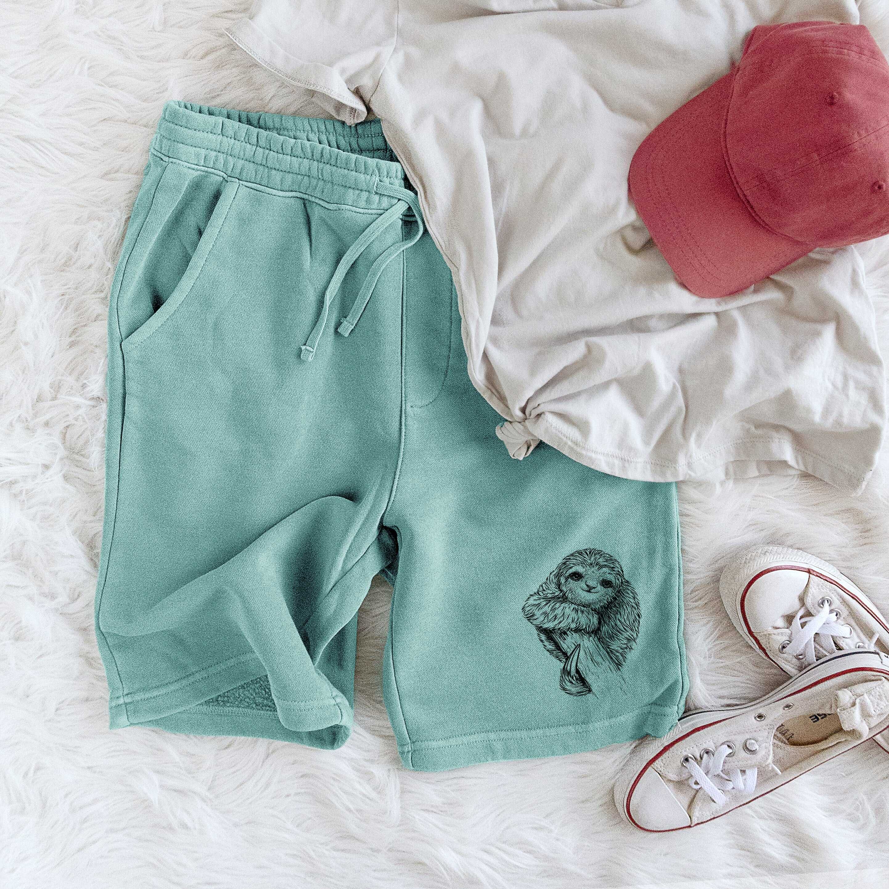 Pygmy Three-toed Sloth - Bradypus pygmaeus - Unisex Pigment Dyed Shorts