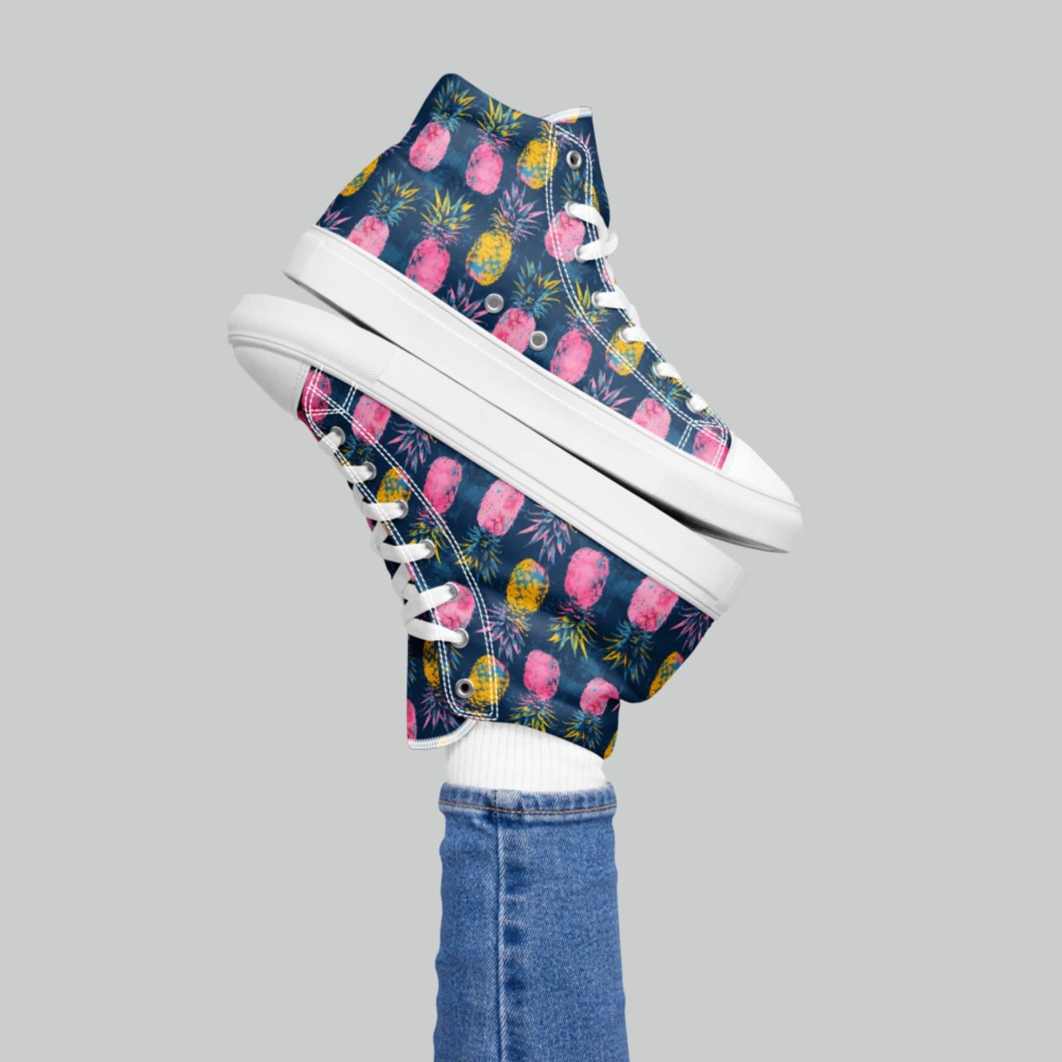 Colorful Pineapple High Top Canvas Shoes